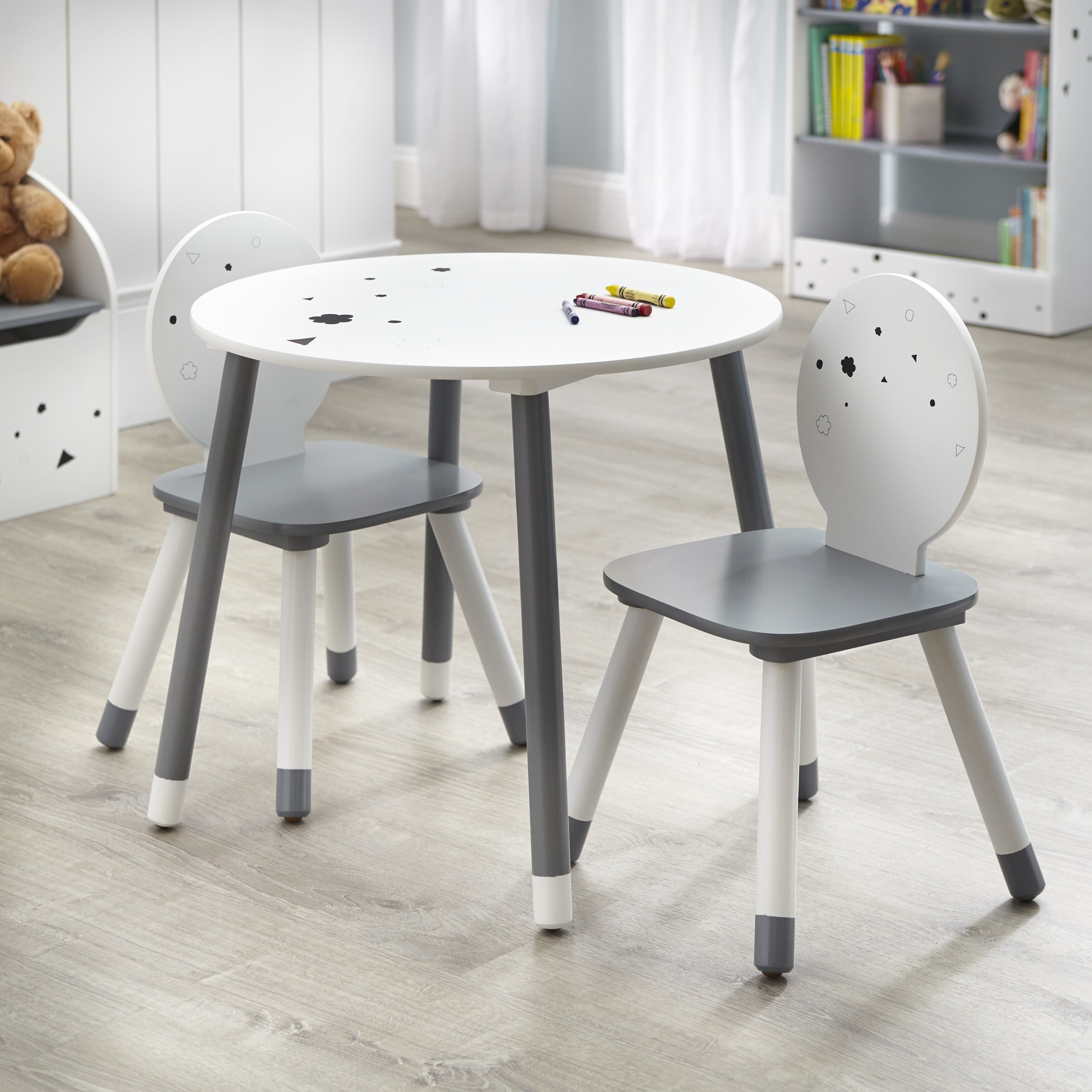 alexa kids 3 piece writing table & chair set