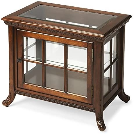 Cherry Solid Wood Chair Side Curio Cabinet