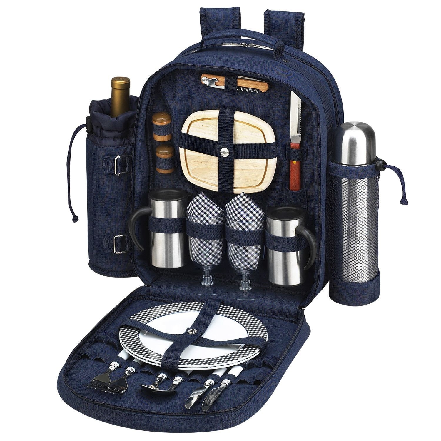 Coffee and Picnic Backpack with a Cooler for Two
