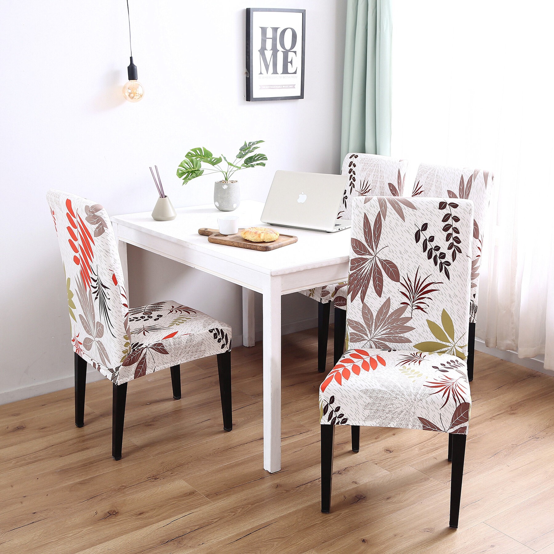 Elegant Box Cushion Dining Chair Slipcover (Set of 4)