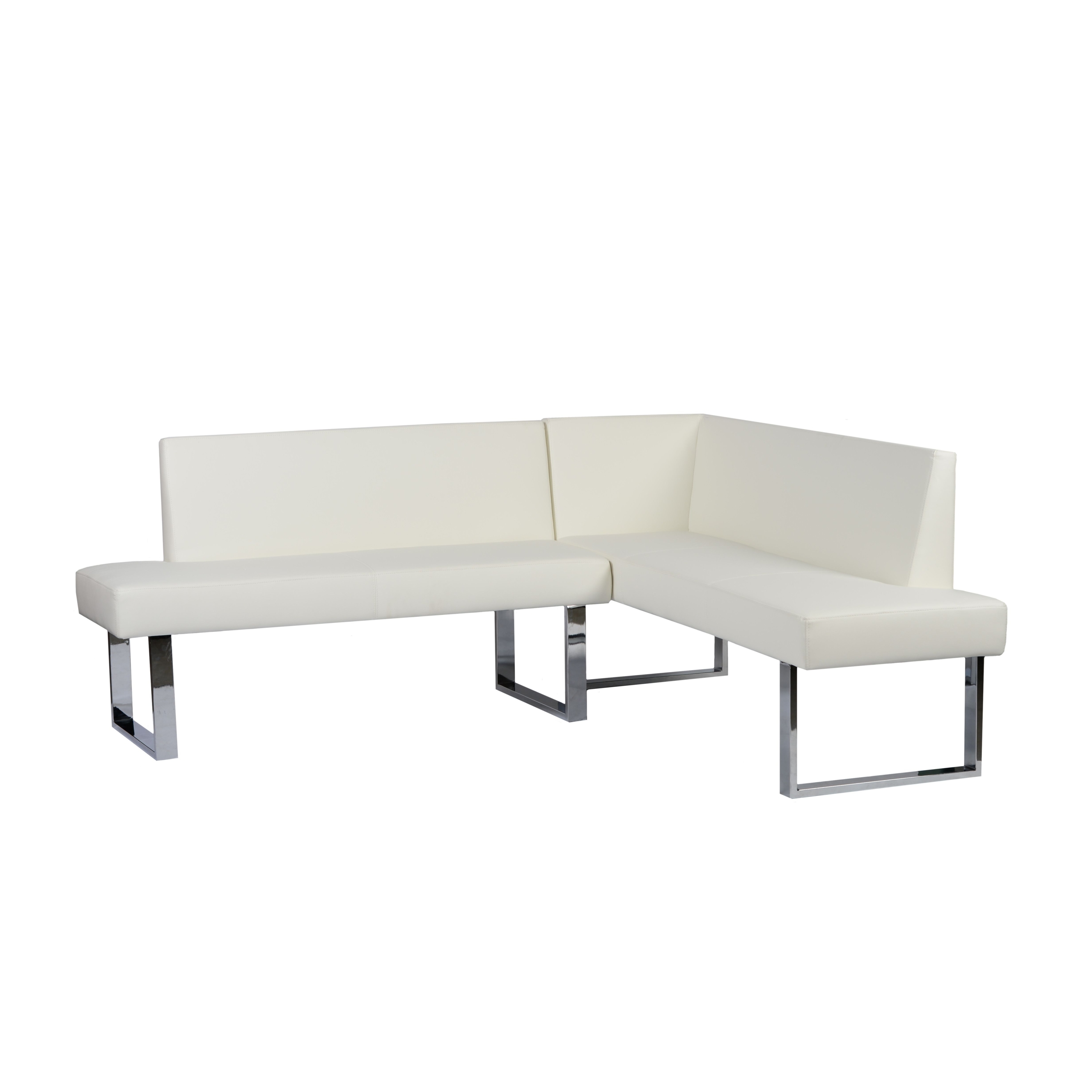 Futuristic Faux Leather Corner Bench With Metal Frame
