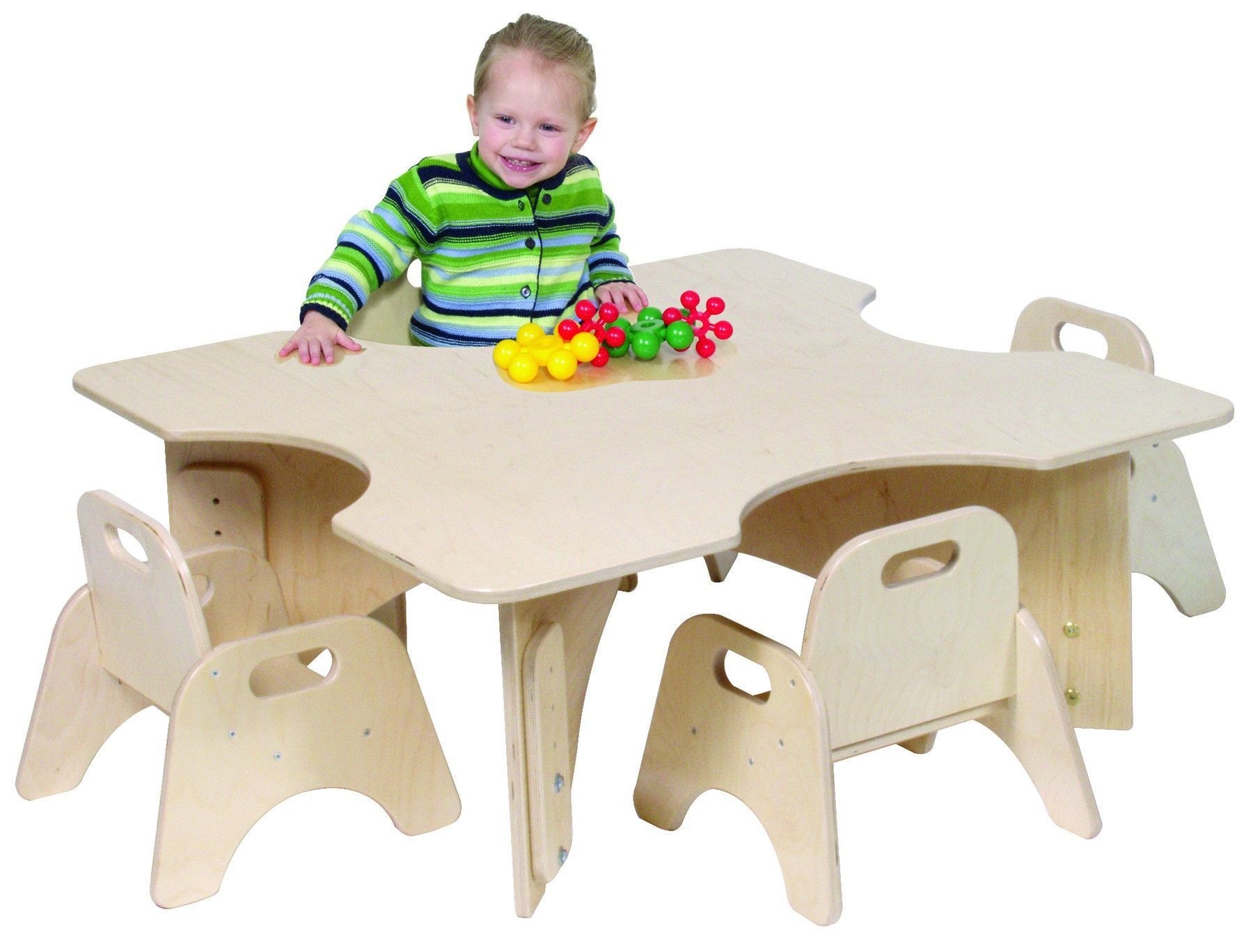 Infant-Toddler 36" Four Cutout Kids Writing Table