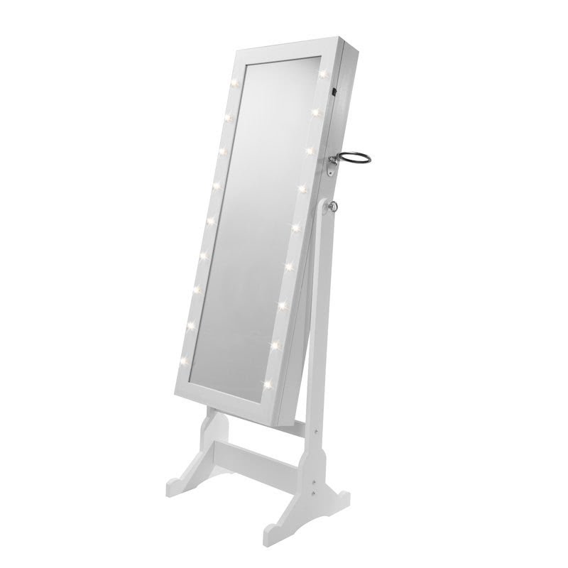 Jewelry Armoire With Mirror And LED Lights