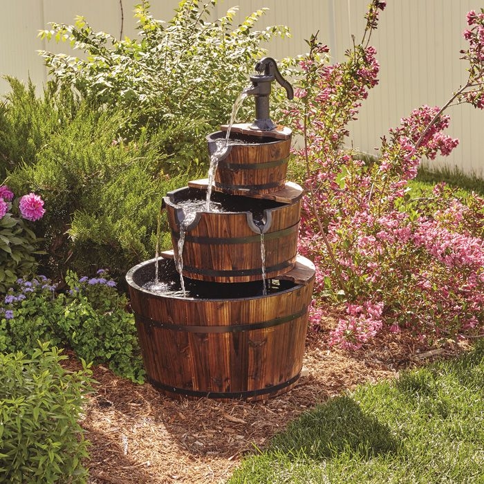 Kotulas 3-Tier Wooden Water Fountain with Pump