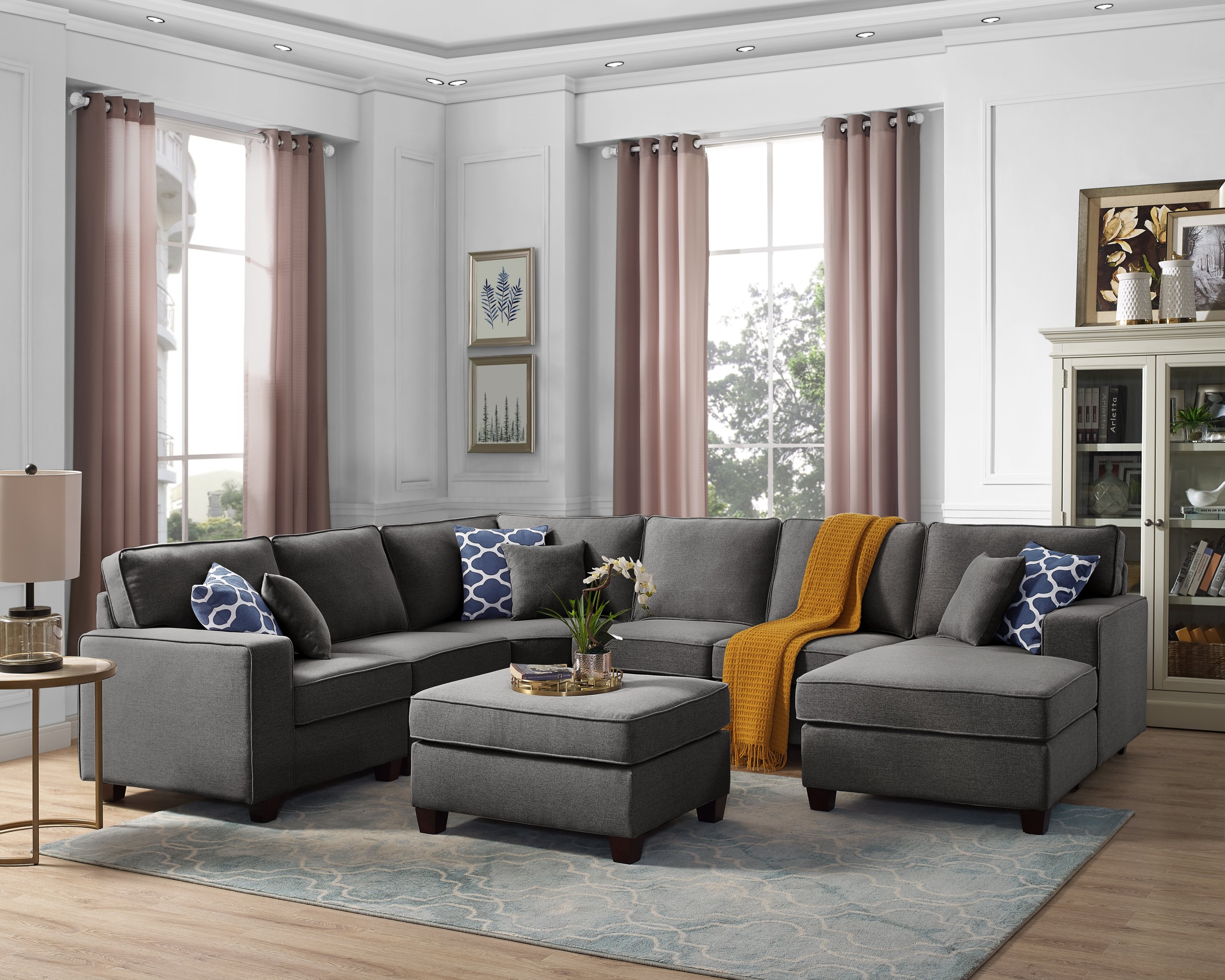 Laureen 112.2" Right Hand Facing Sectional with Ottoman