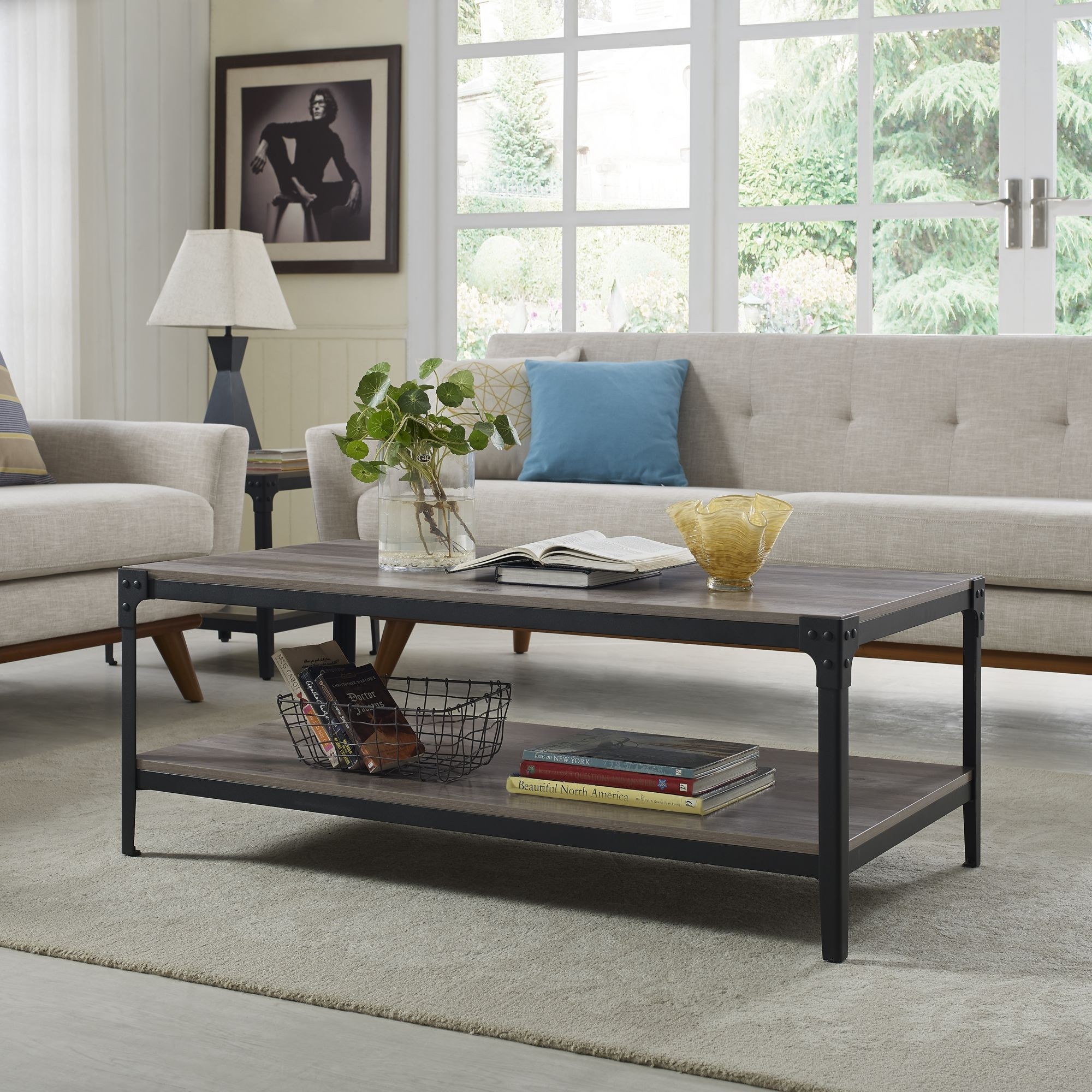 Manufactured Wood and Metal Coffee Table