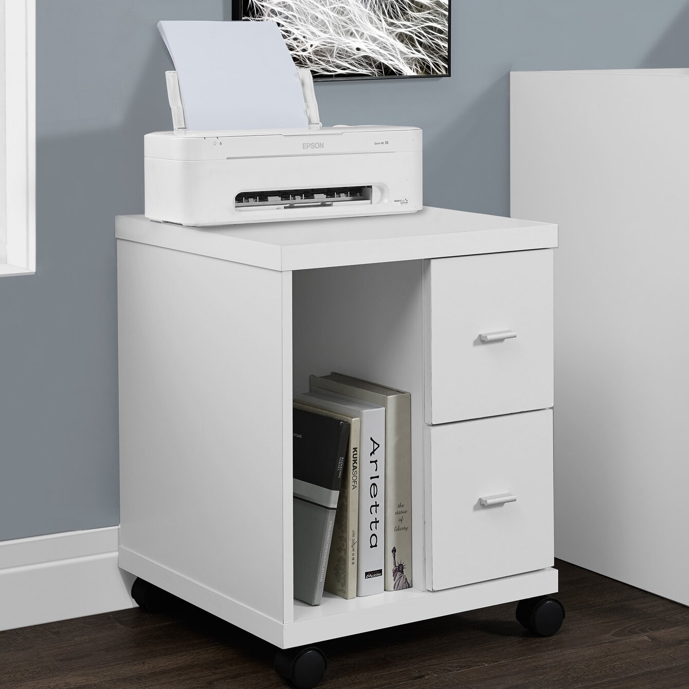 Mobile Printer Stand with 2 Drawer