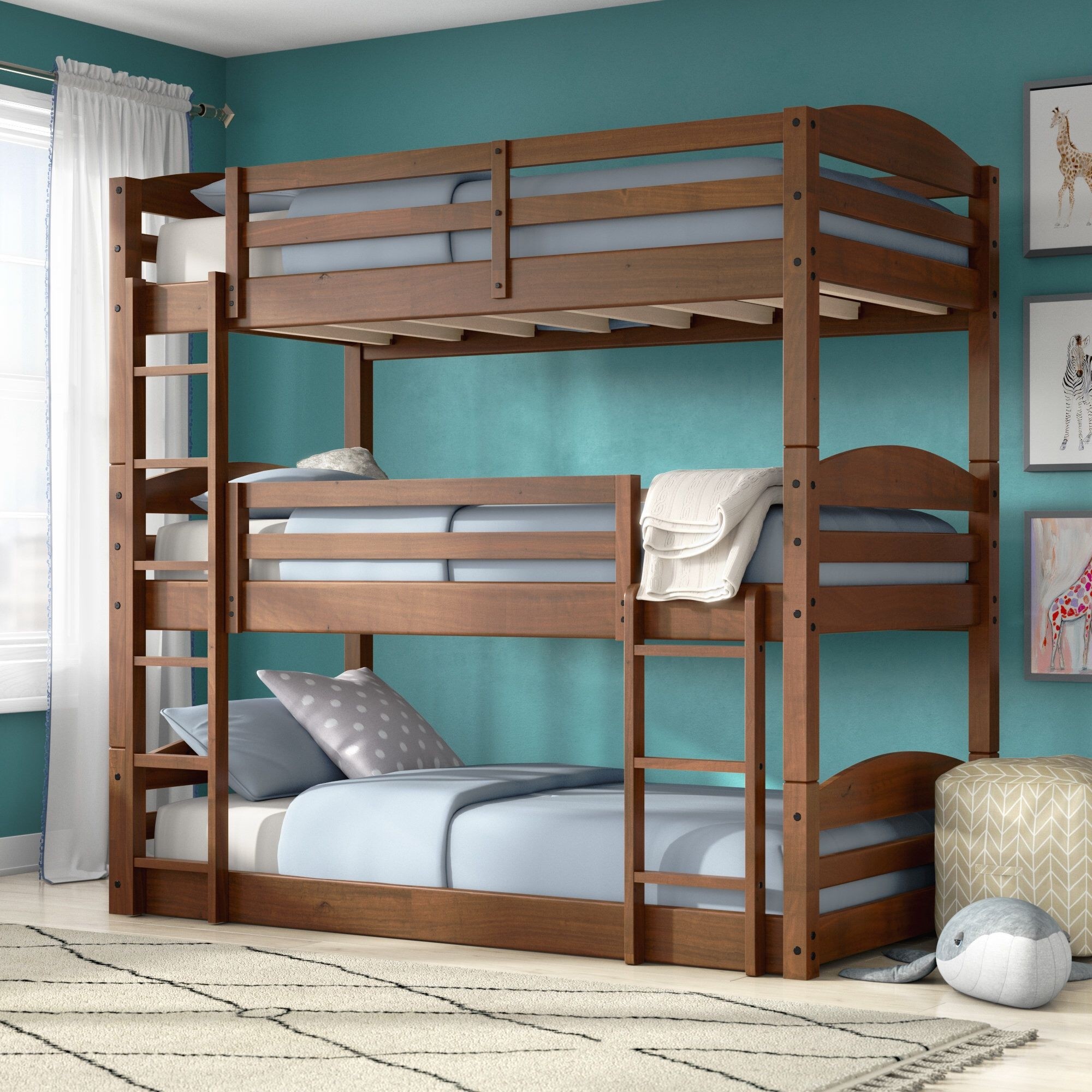 Mocha Solid Wood Twin Over Time Bed