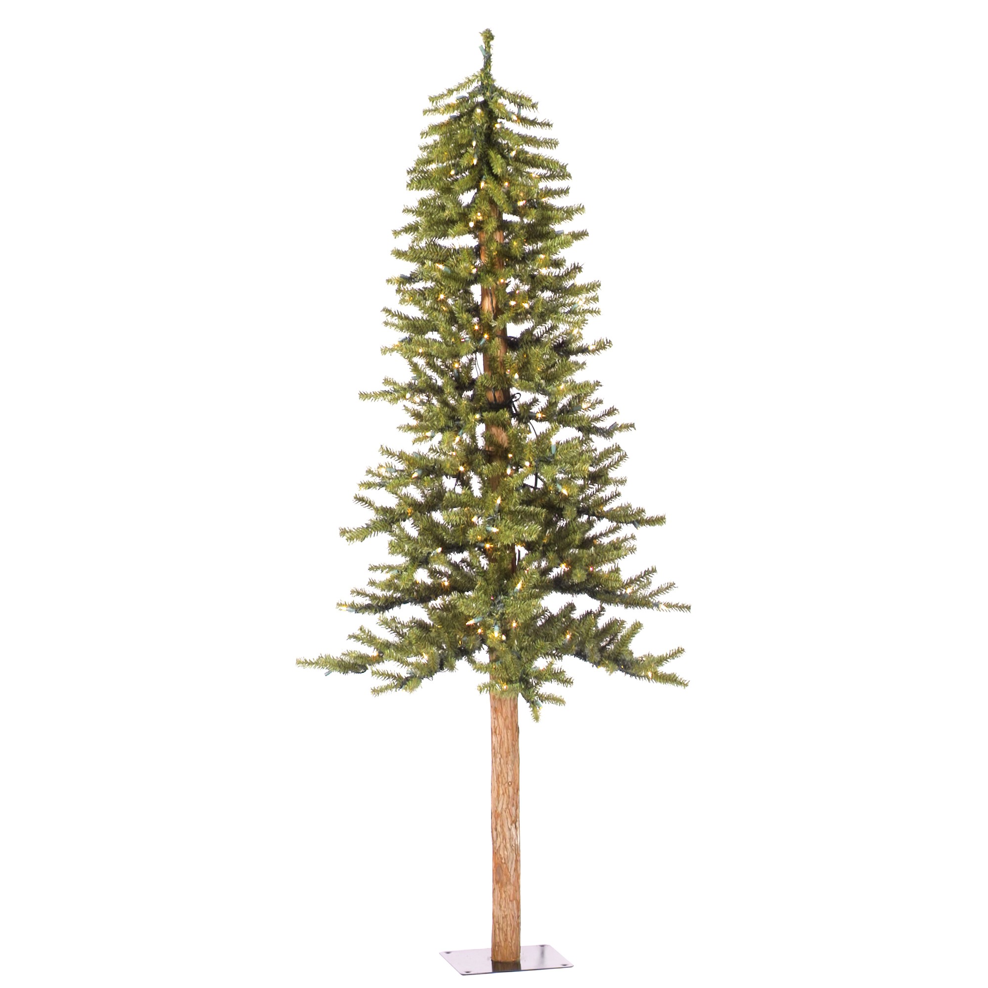 Natural Alpine Green Pine Artificial Christmas Tree with Clear/White Lights