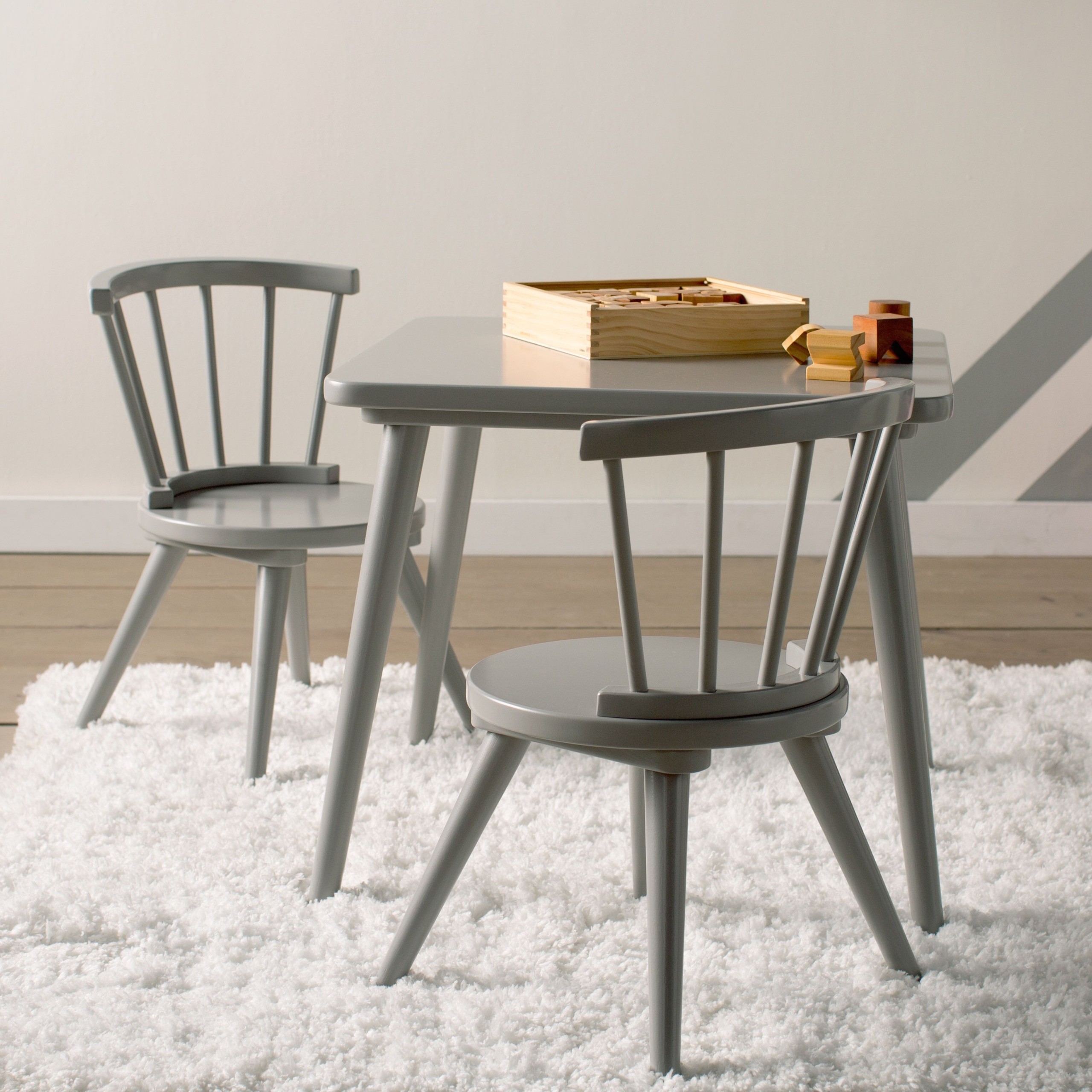 childrens table and chairs grey