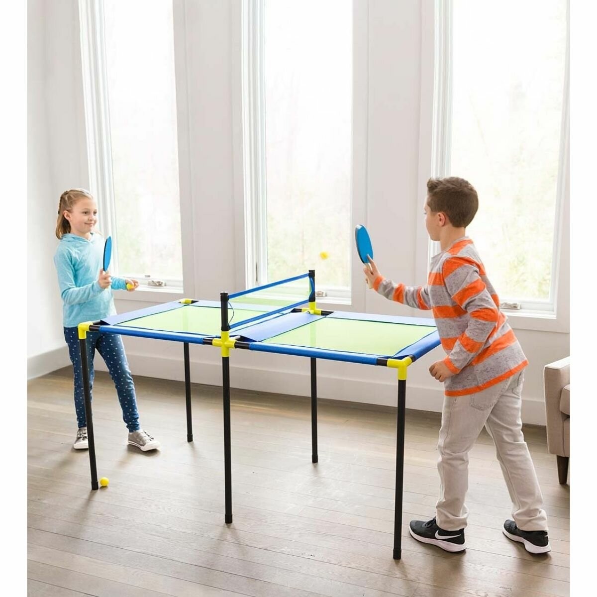 Portable Foldable Indoor/Outdoor Table Tennis Table with Paddles and Balls (25mm Thick)