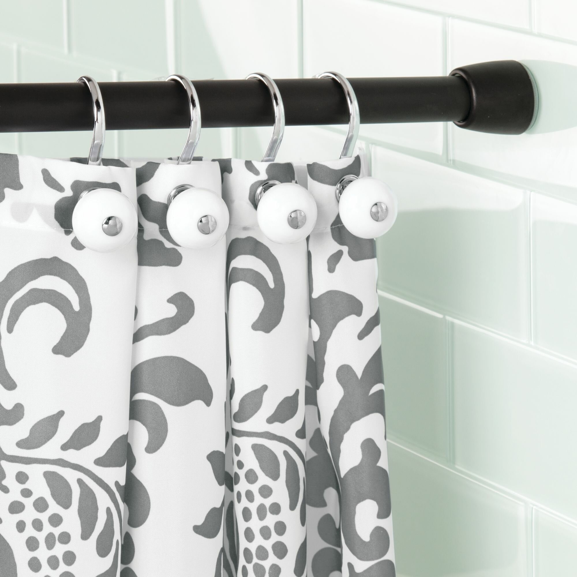 Proulx 108" Adjustable Straight Tension Shower Curtain Rod