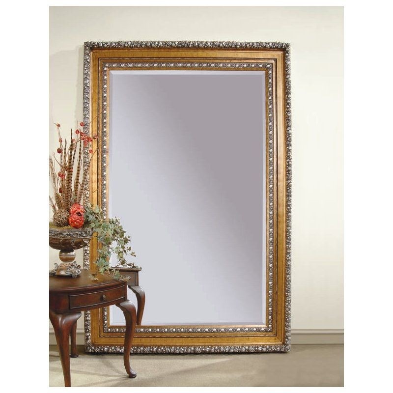 Rectangle Silver Wood Leaner Mirror