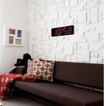 Rectangular Black LED Wall Clock