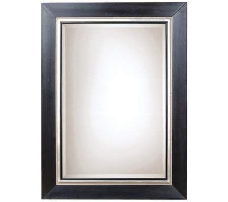 Rectangular Silver Wall Mirror With Beveled Glass