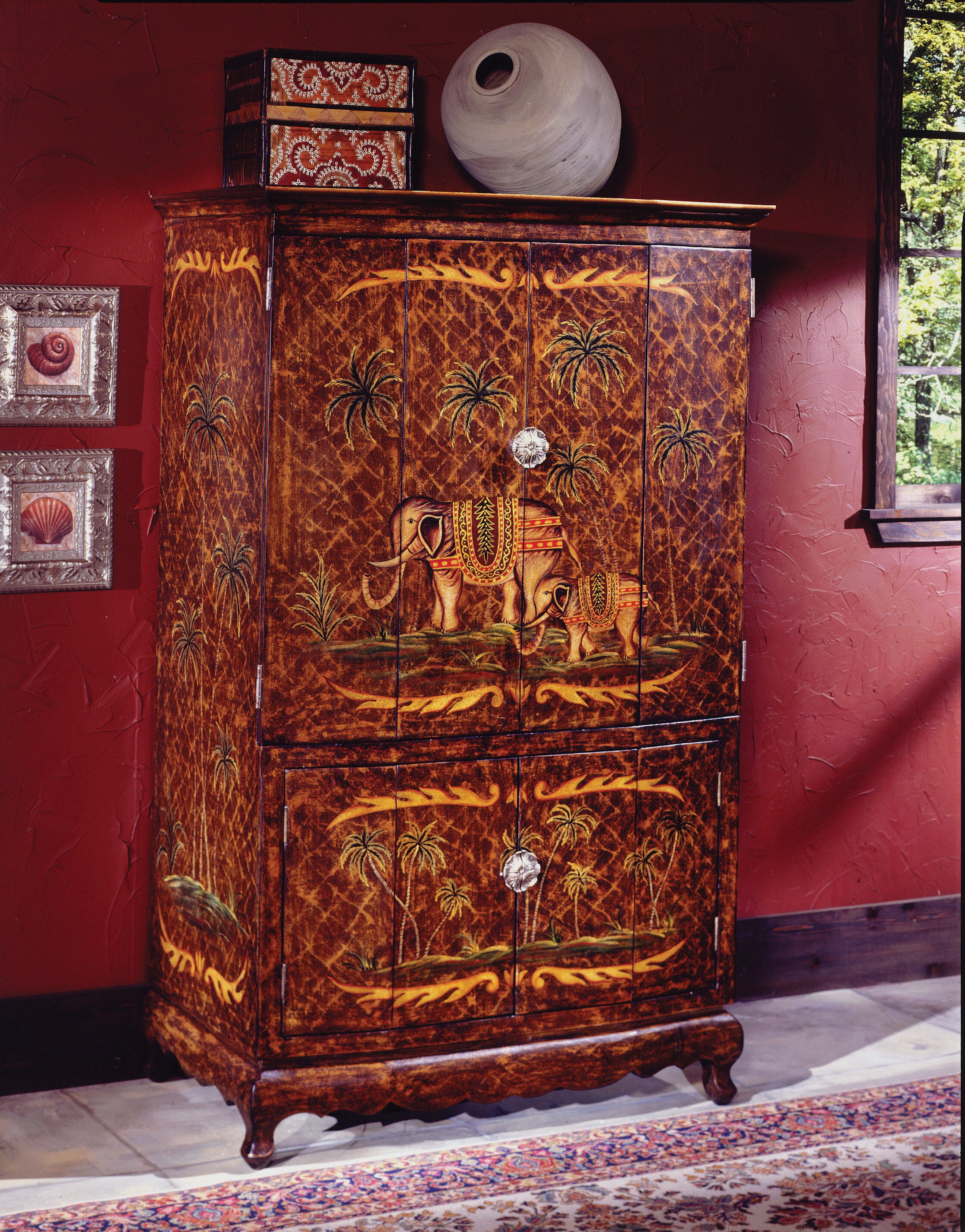 Reiter Hand-Painted TV Armoire