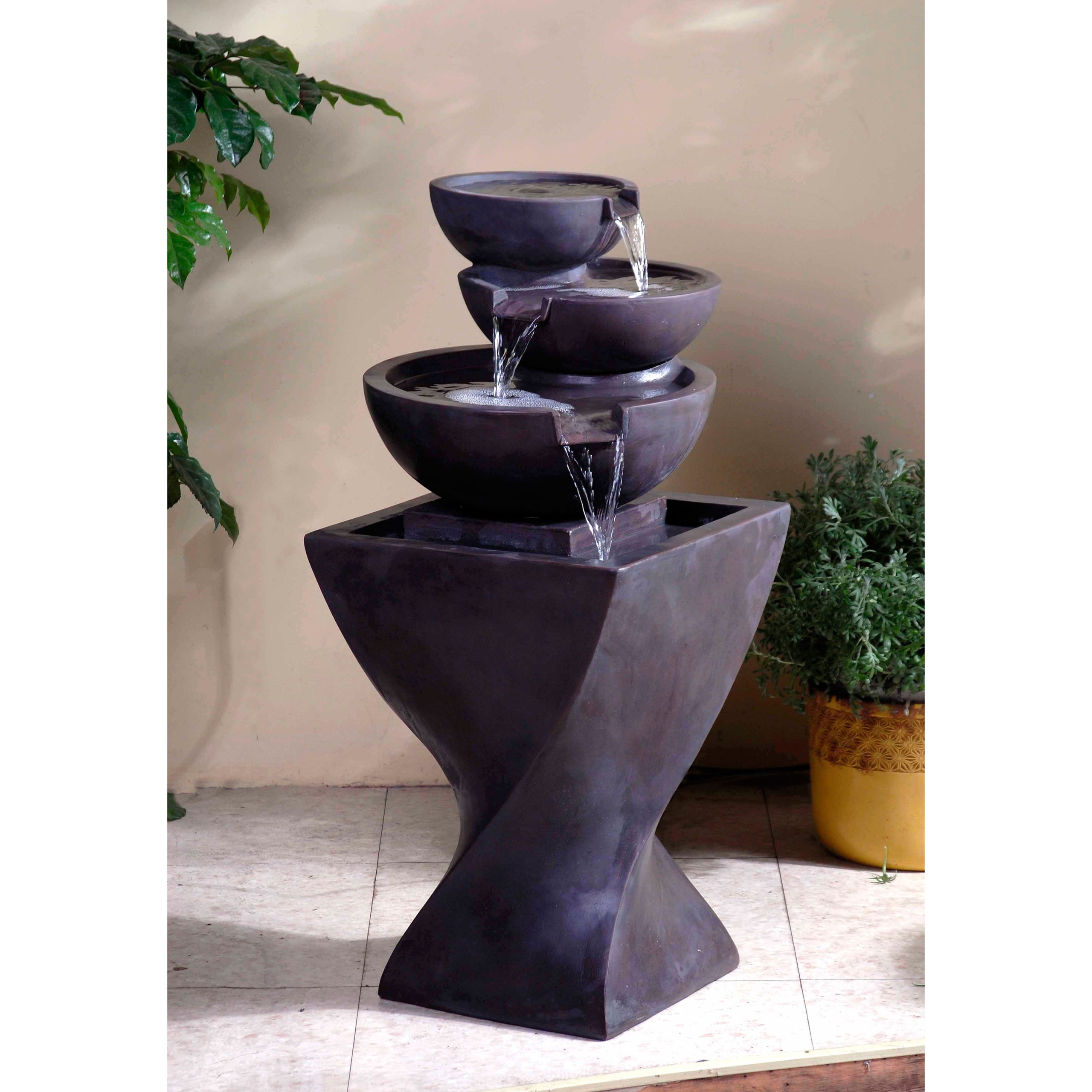 Resin/Fiberglass Tiered Modern Bowls Fountain