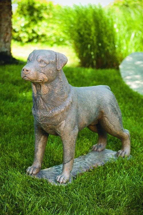 Rottweiler dog cement sculpture life size