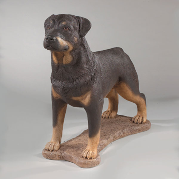 Rottweiler dog sculpture life size cast stone