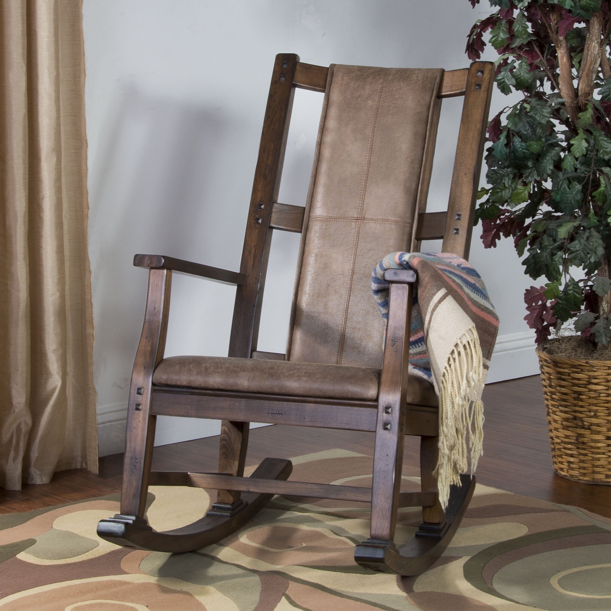 Rustic Leather Rocking Chair