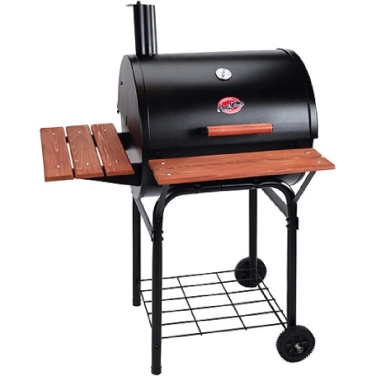 Small Steel Charcoal Grill with Side Shelves