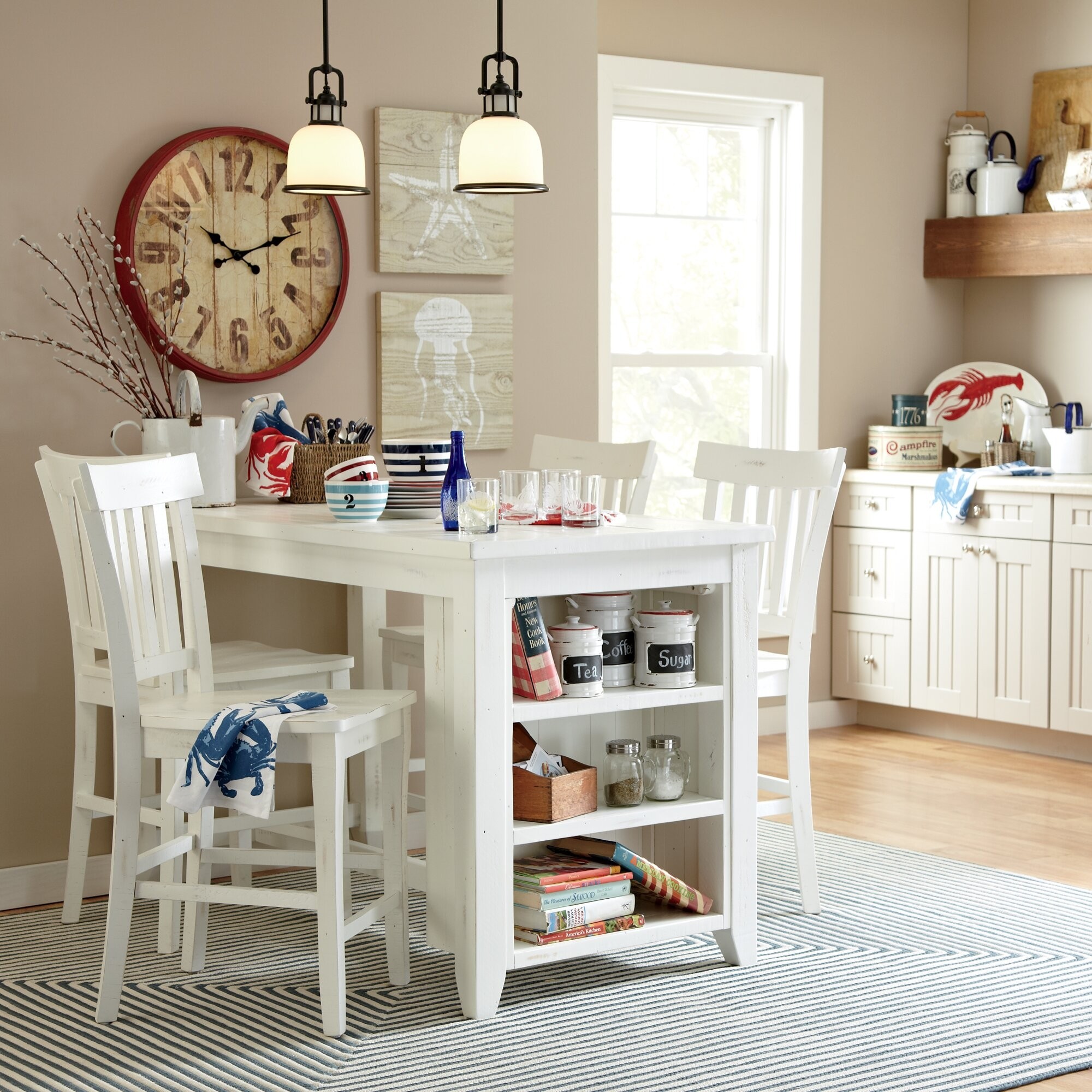 small dining table with shelves