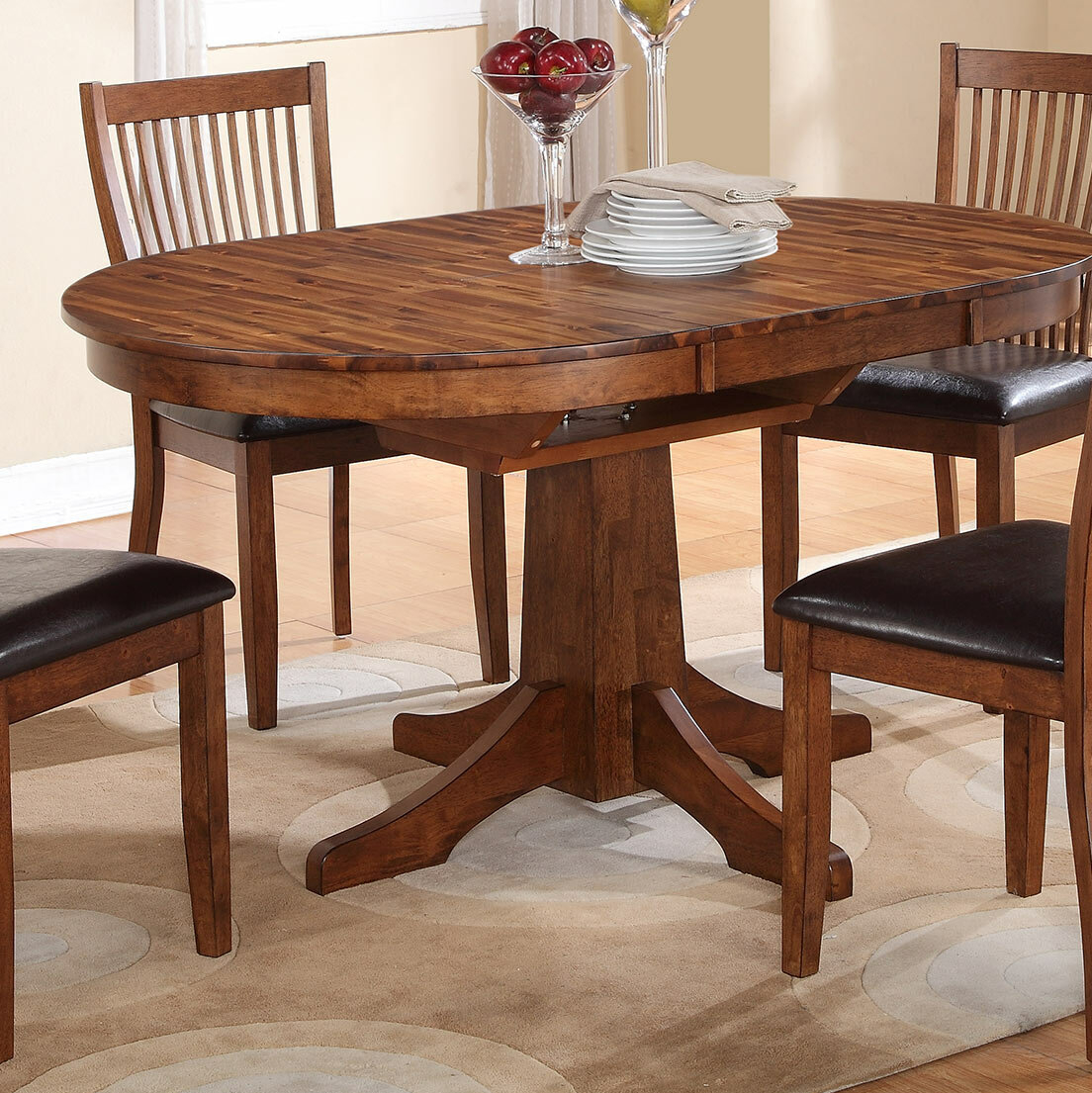 Solid Wood Cherry Extendable Dining Table