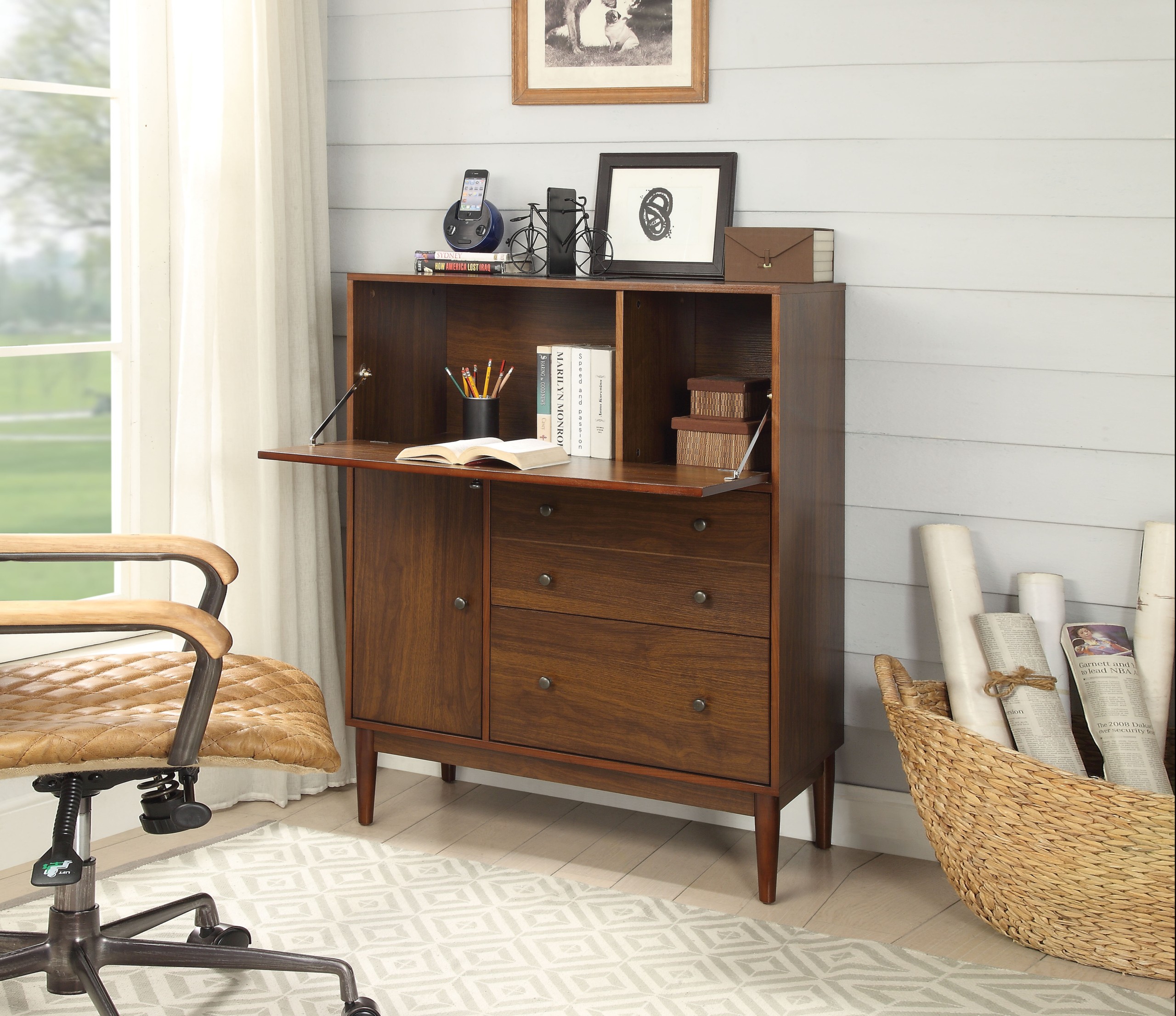 Tabor Solid Wood Armoire Desk