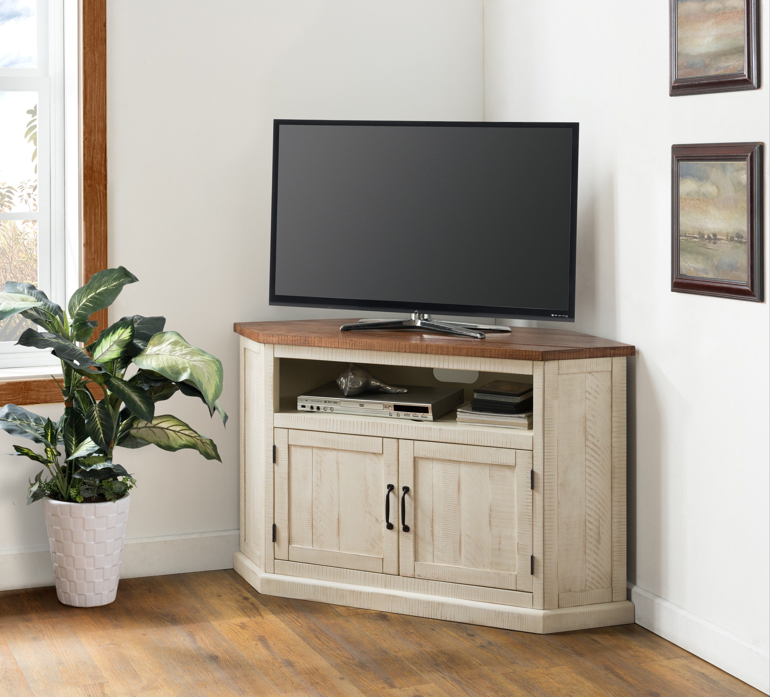 Tacoma Solid Wood Corner TV Stand for TVs up to 55 inches