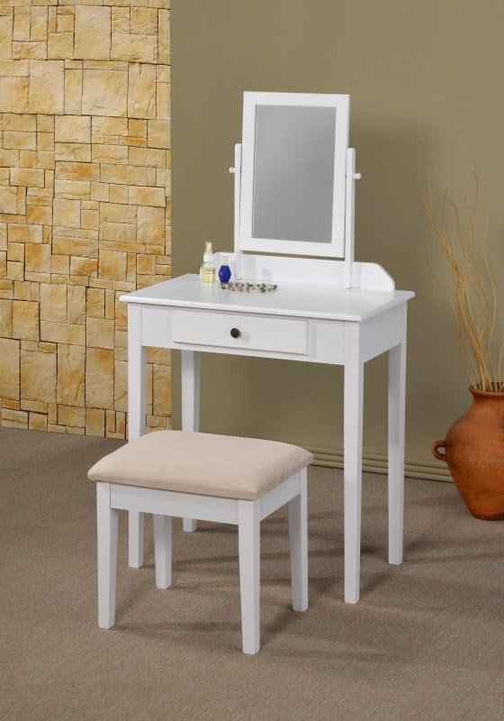 compact mirrored dressing table