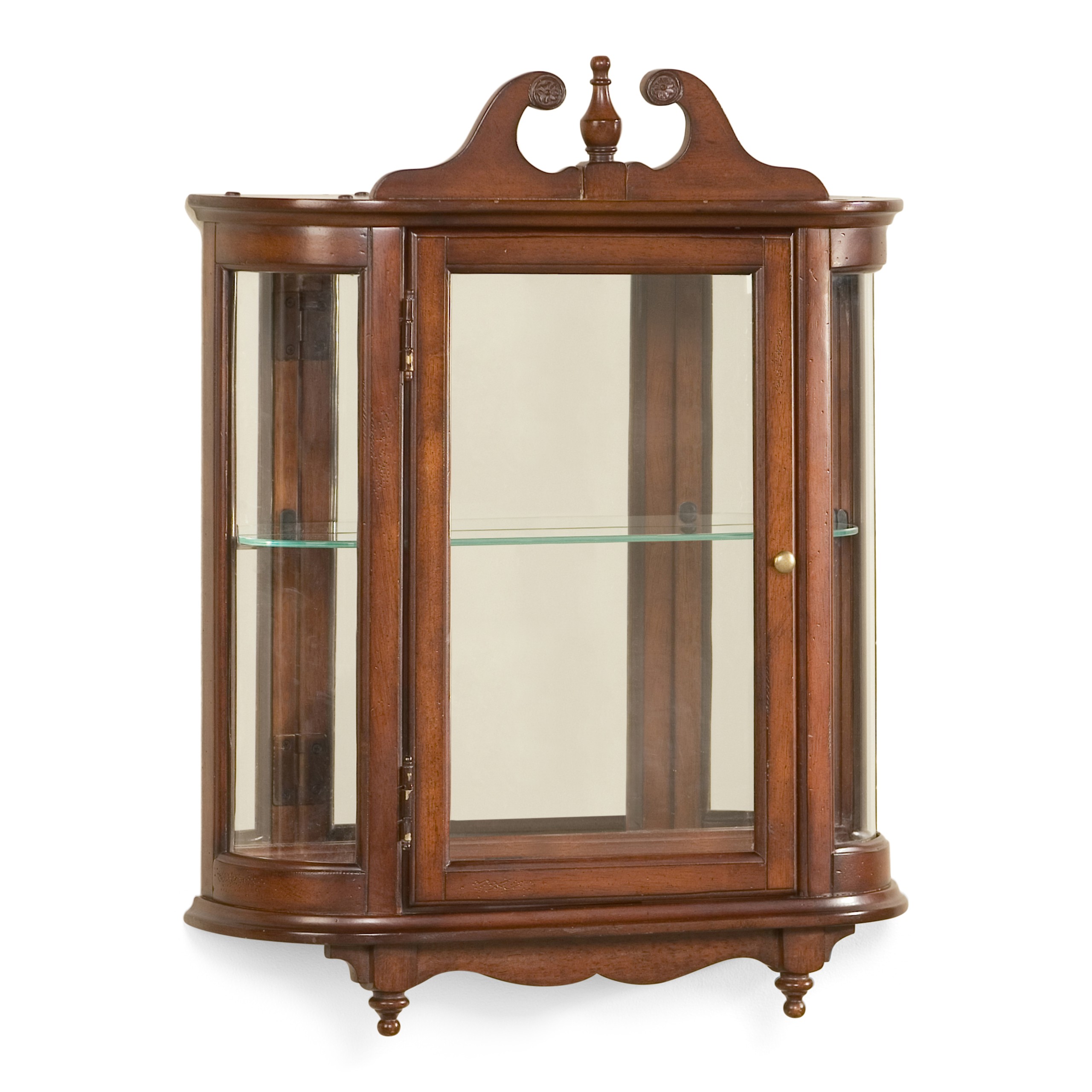 Wall Monted Curio Cabinet With Mirored Back