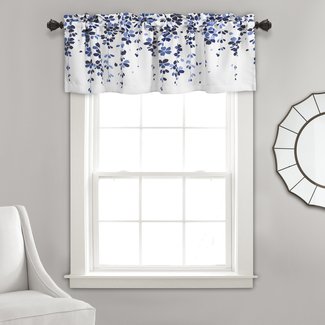 kitchen curtains and valances blue