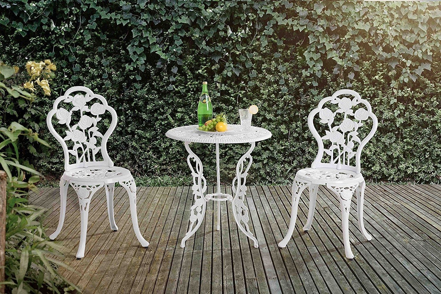 white cast iron patio set