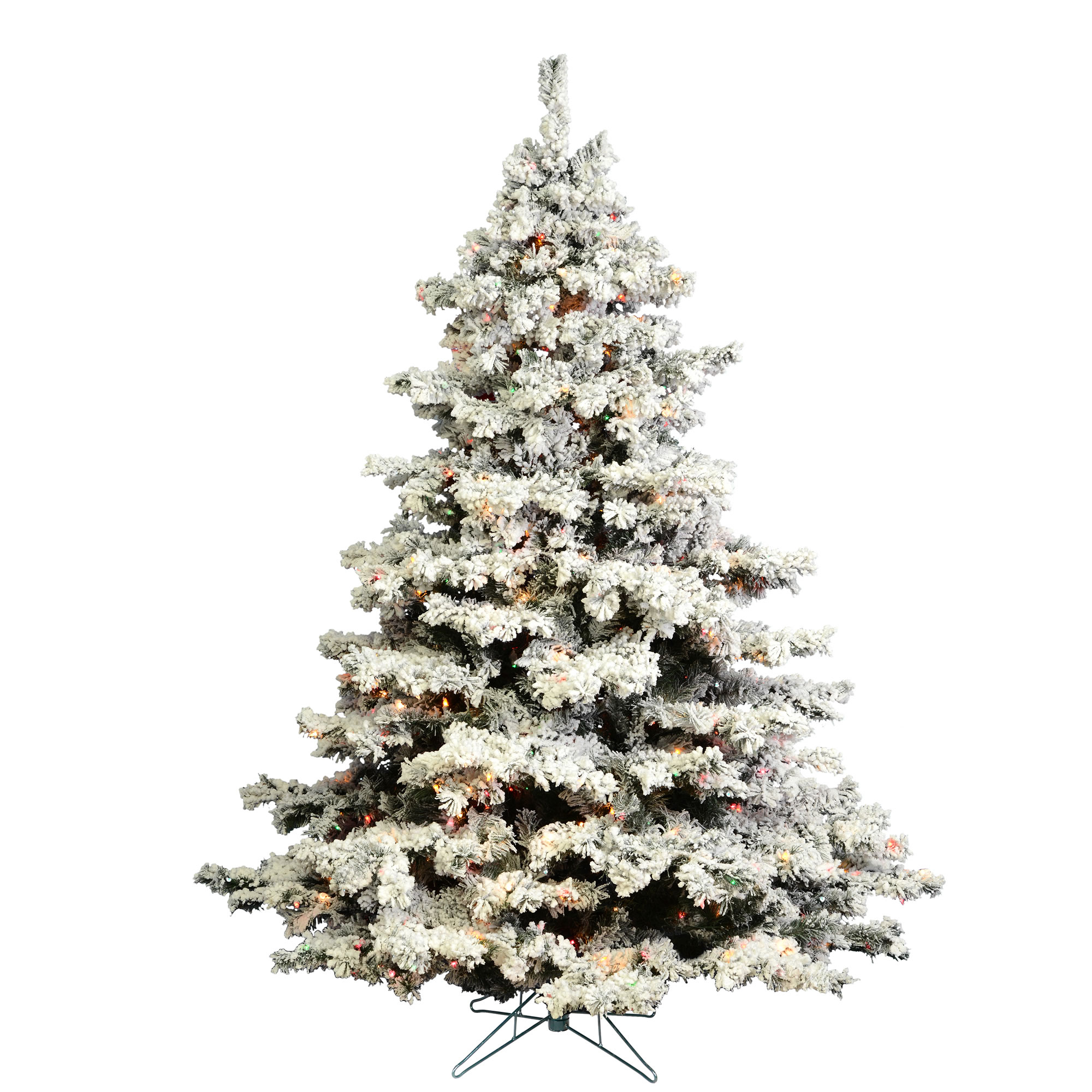 4' Green Alpine Artificial Christmas Tree with 150 Clear & White Lights with Flocked and Stand