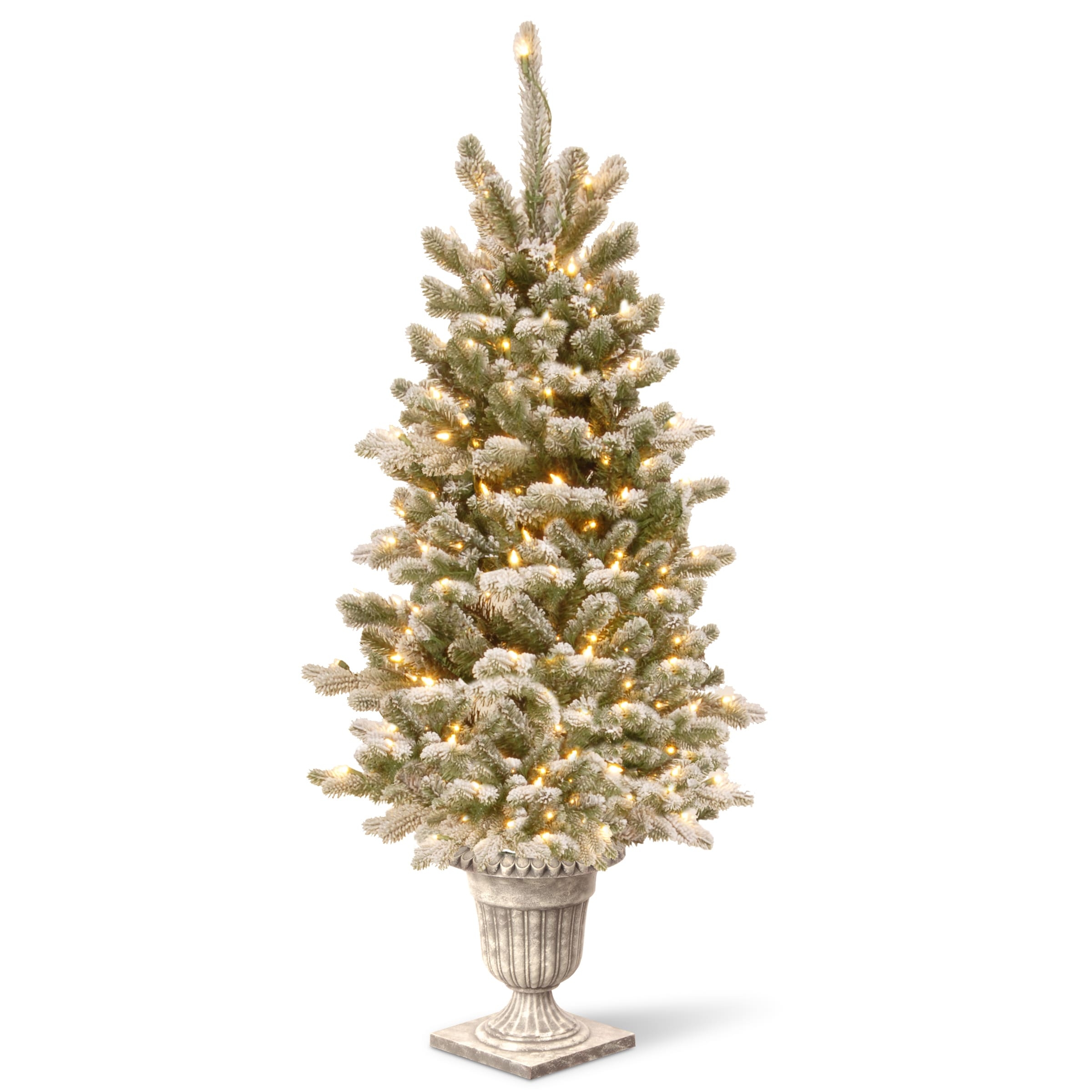 4' White/Green Spruce Trees Artificial Christmas Tree with Clear/White Lights