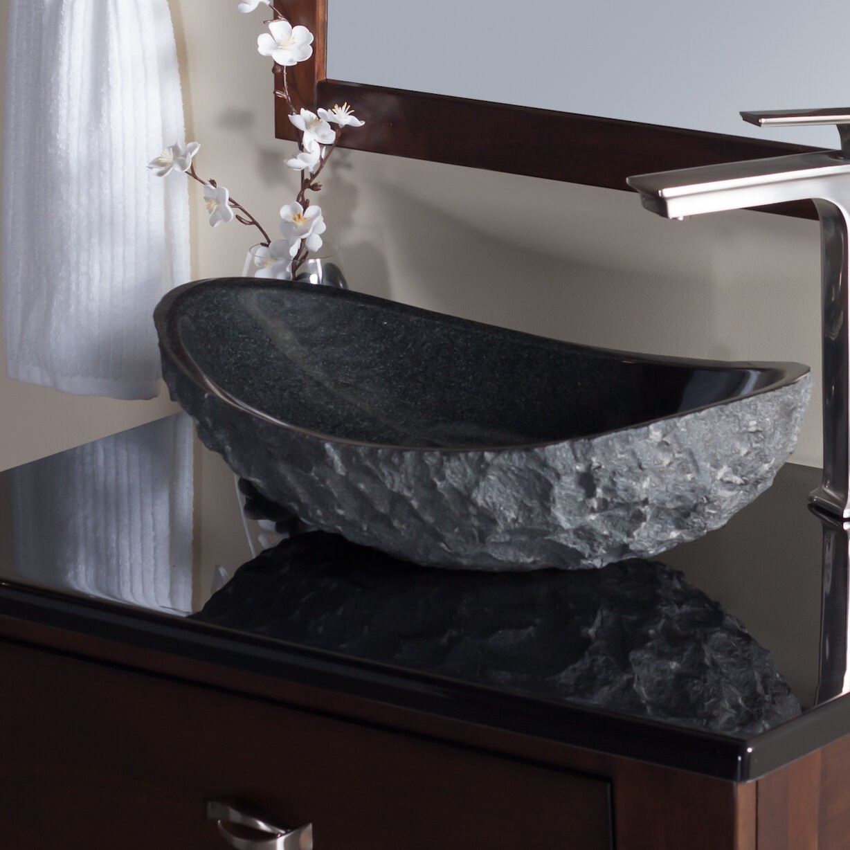 Absolute Stone Oval Vessel Bathroom Sink