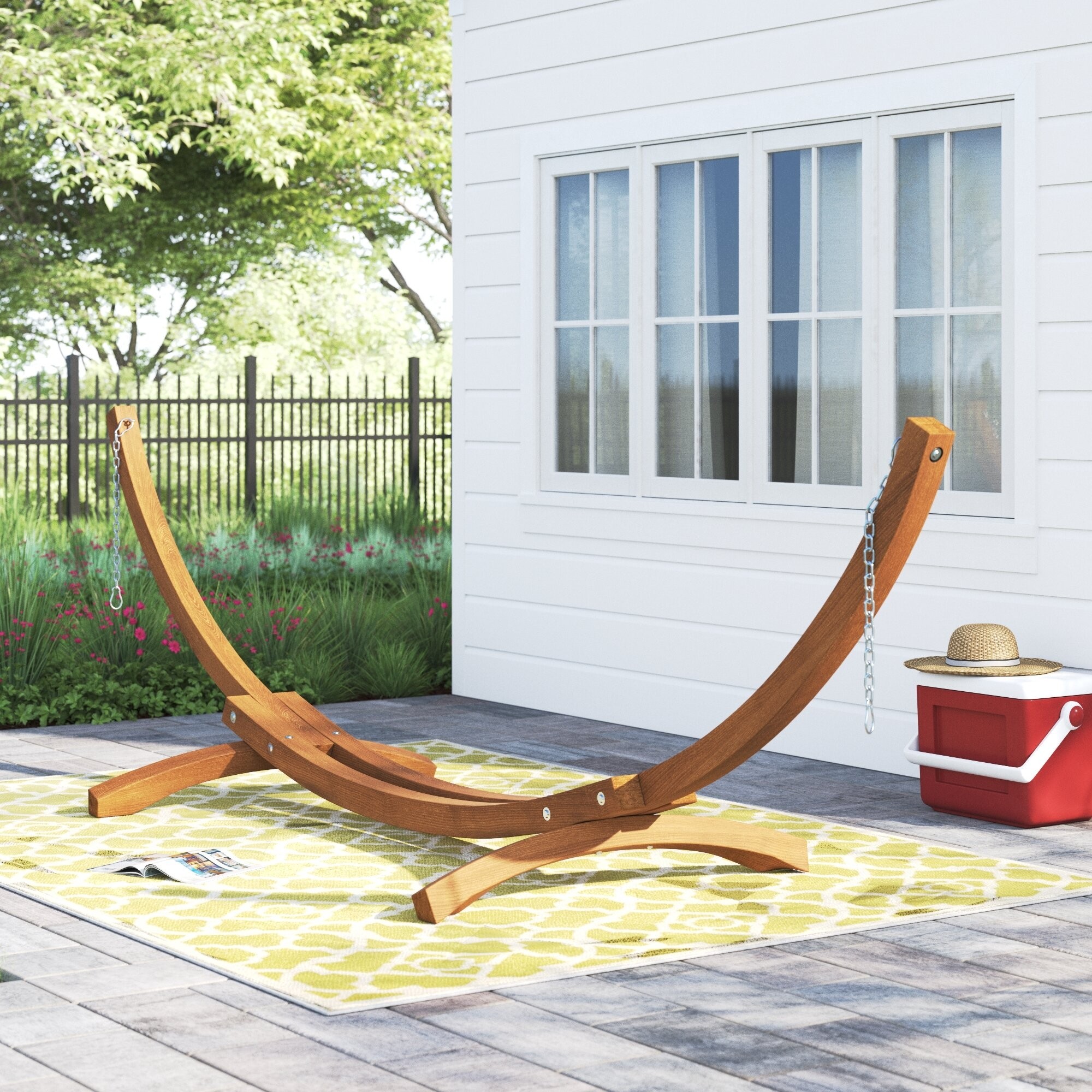 shorea wood arc hammock stand