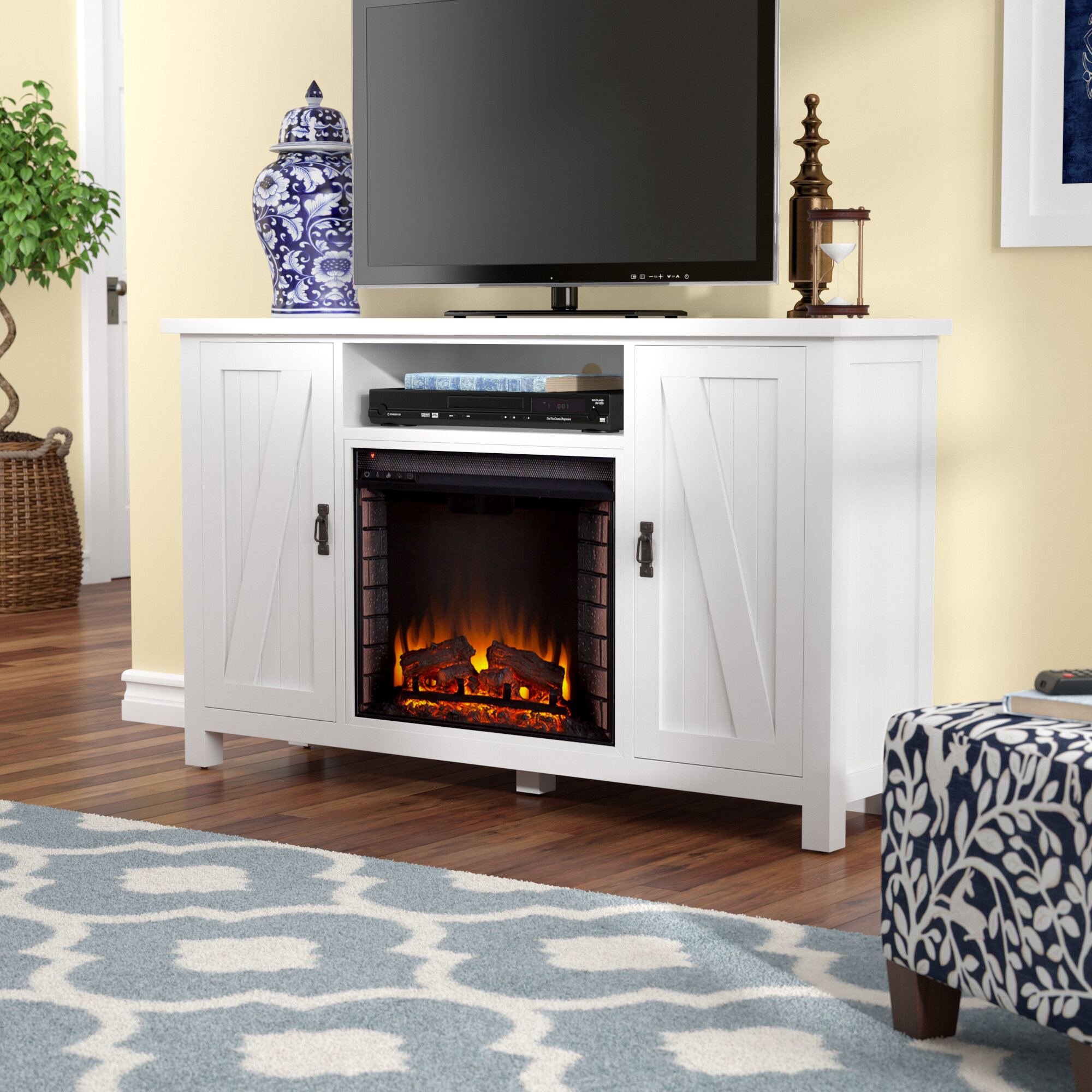 Boyer TV Stand for TVs up to 65" with Fireplace Included