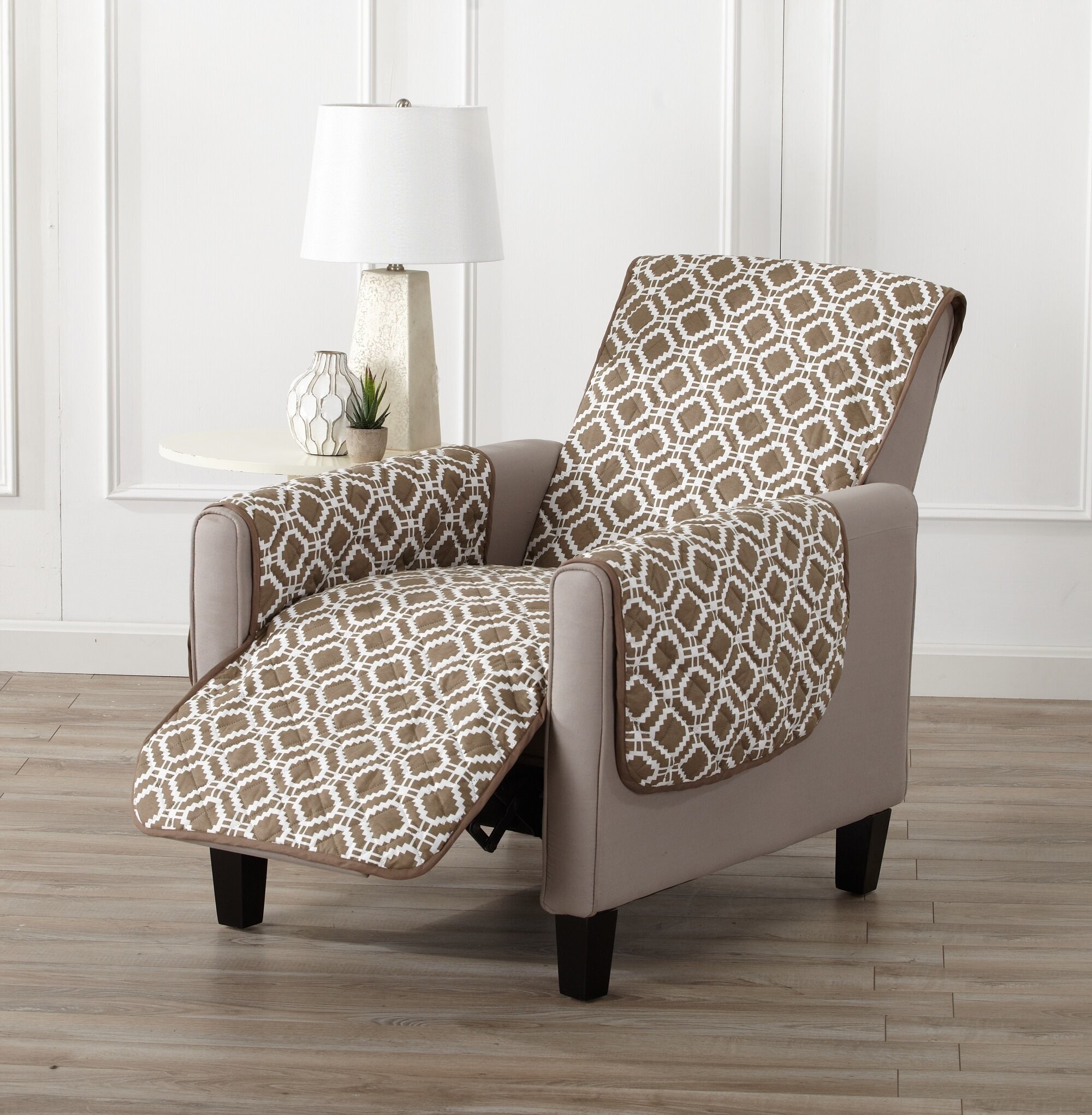 Brown Fashion Polyester Recliner Slipcover 