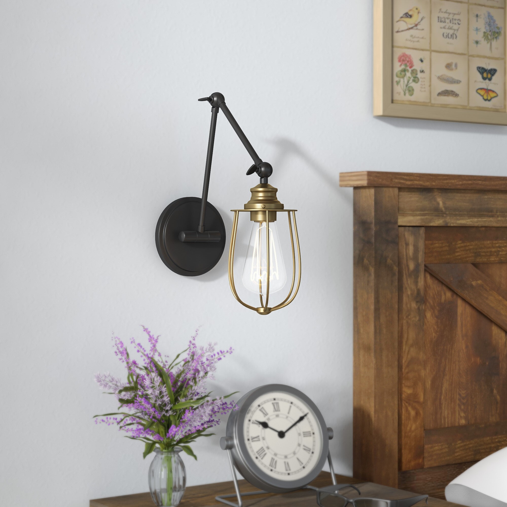 Burrell 1-Light Swing Arm Lamp