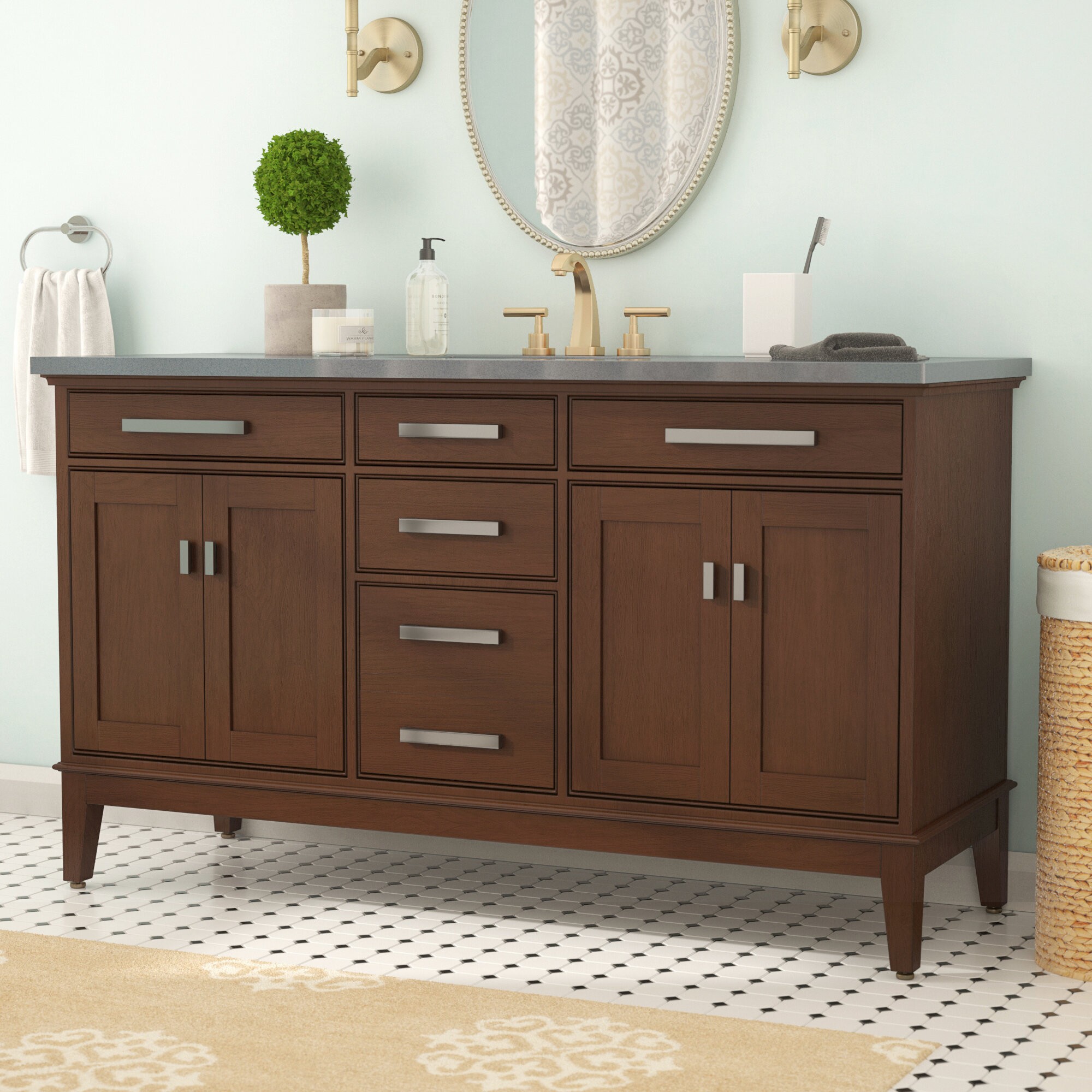 Chesterville 60" Double Bathroom Vanity Base Only