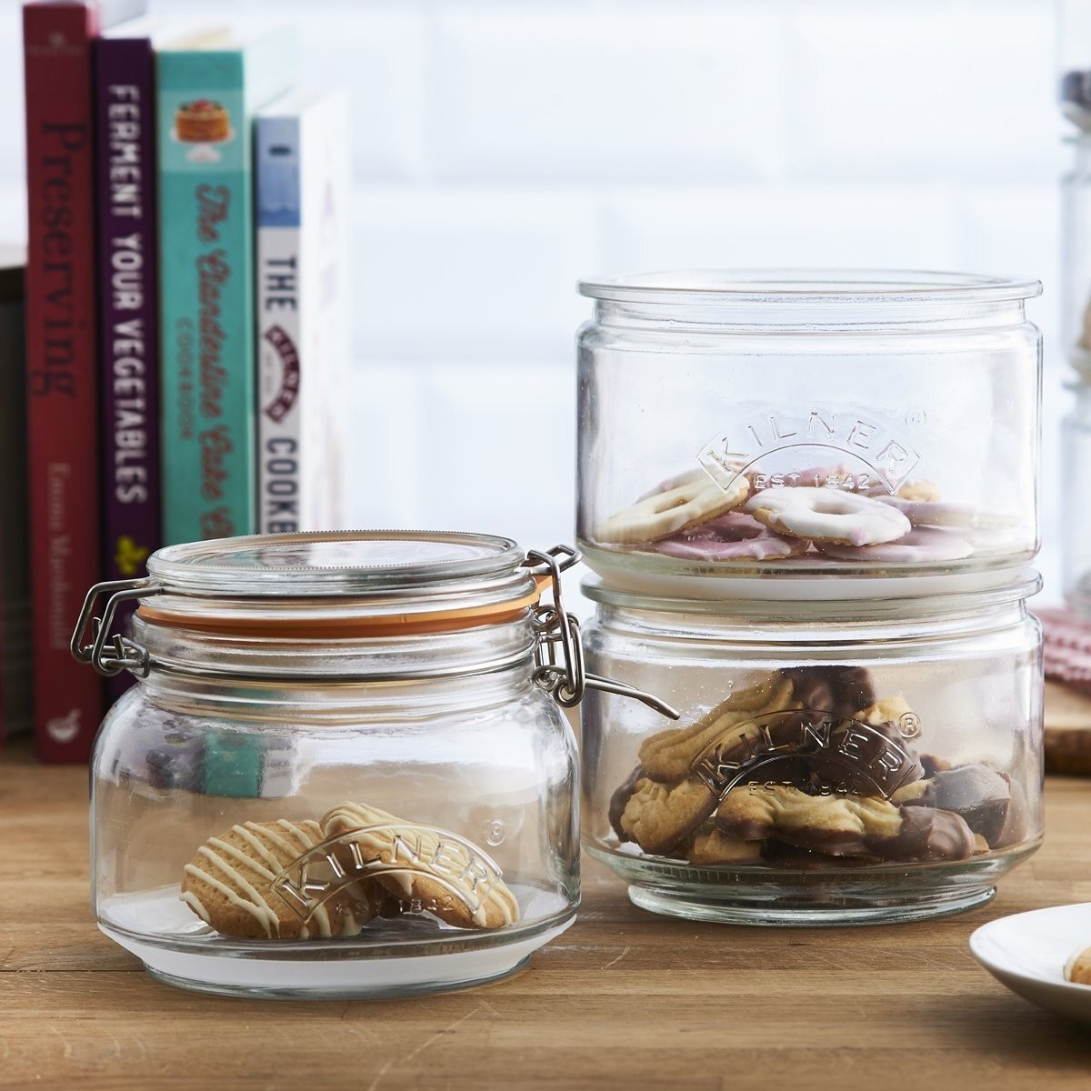 stackable kitchen canisters set clear glass