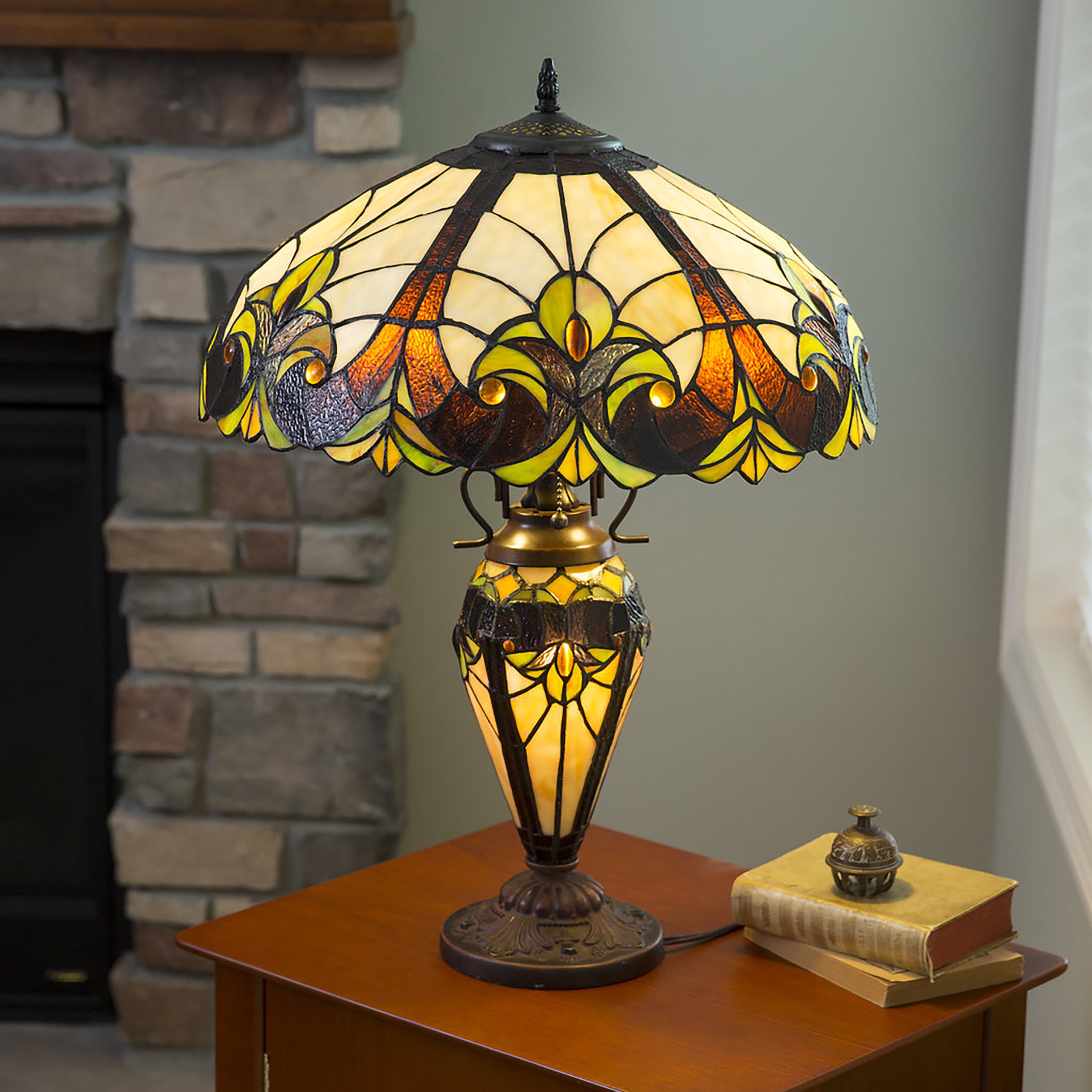 Crepeau Double Lit Tiffany 24" Table Lamp