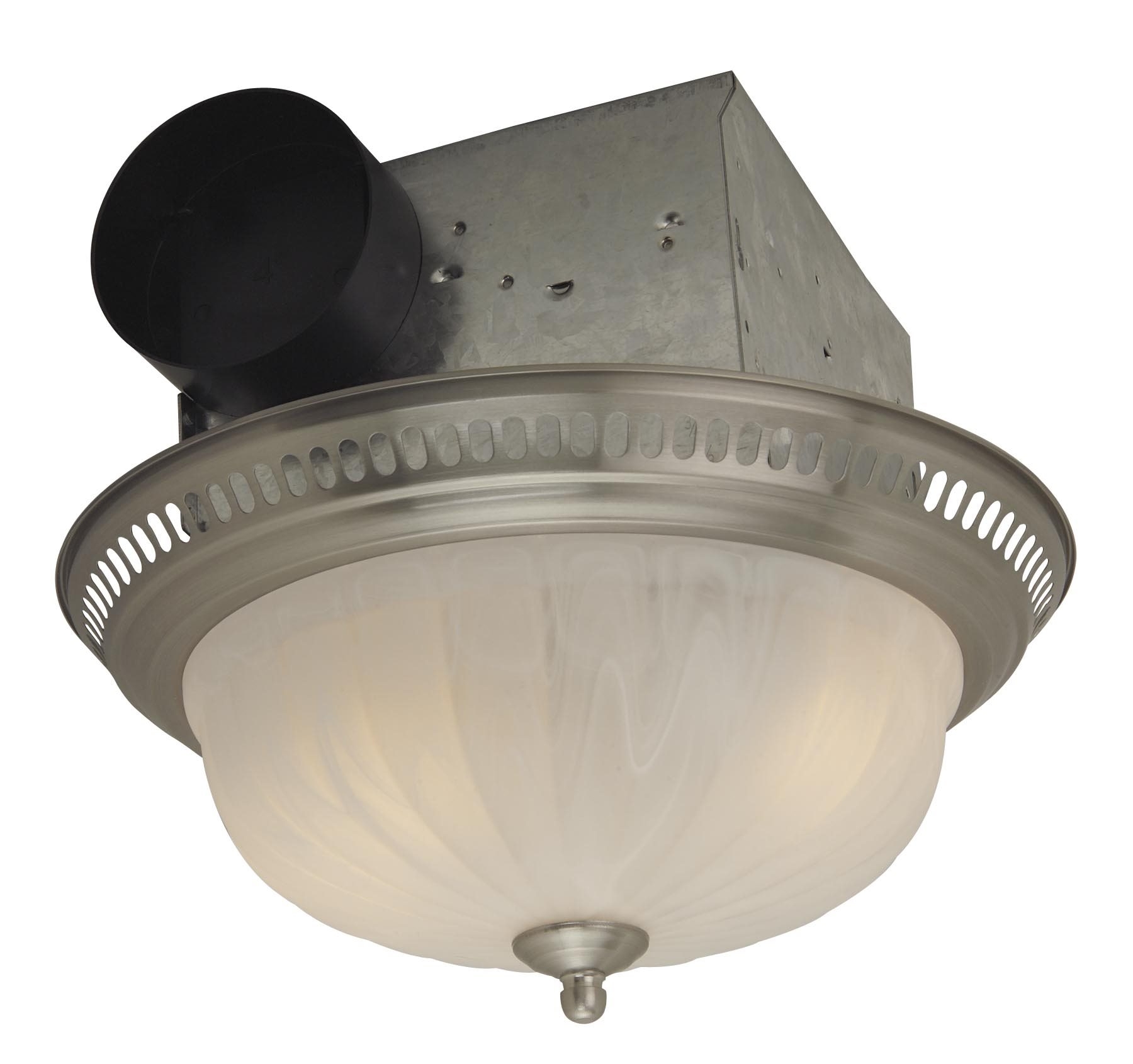 Decorative Designer Bath Fan with Light in Stainless Steel