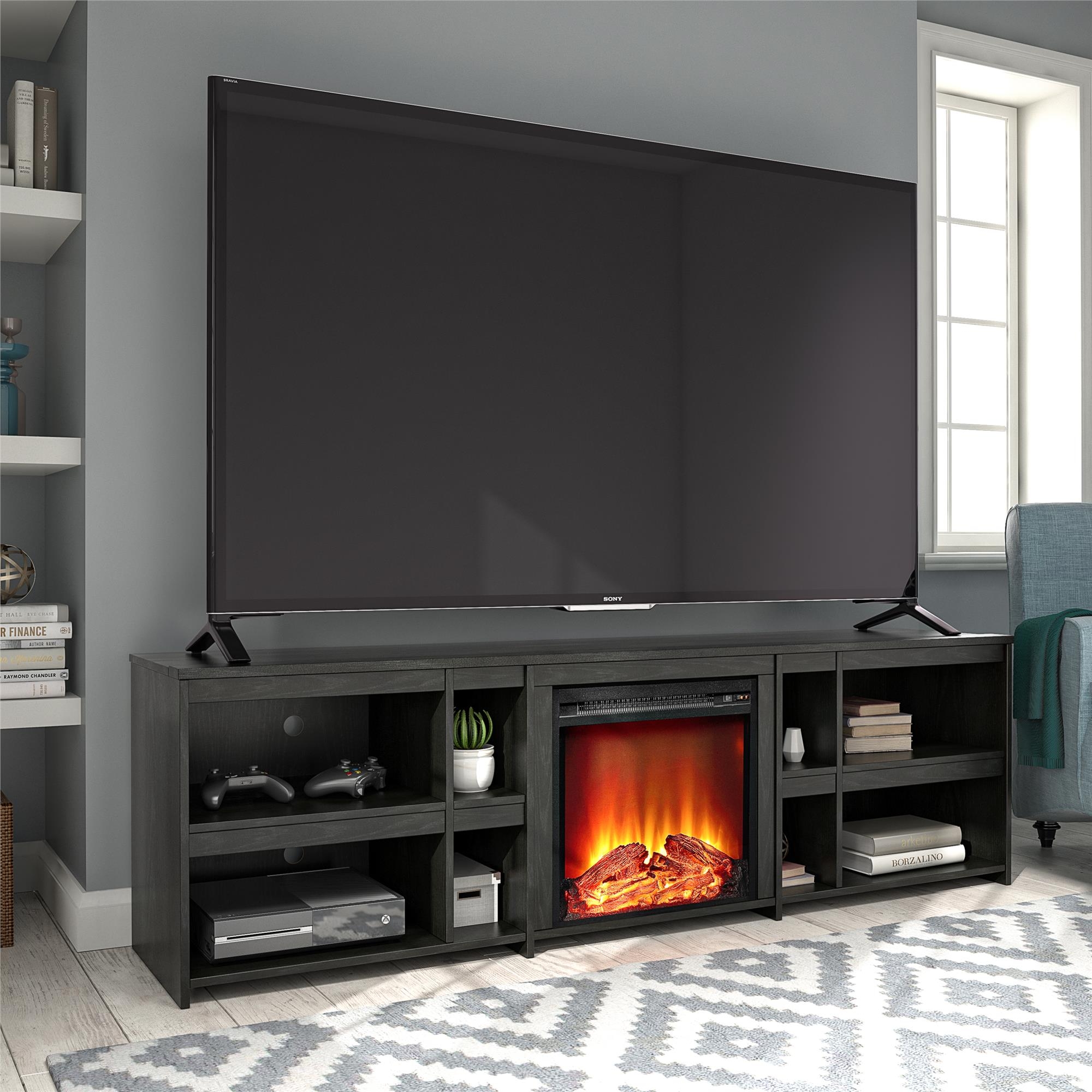 Duro TV Stand for TVs up to 85" with Fireplace Included