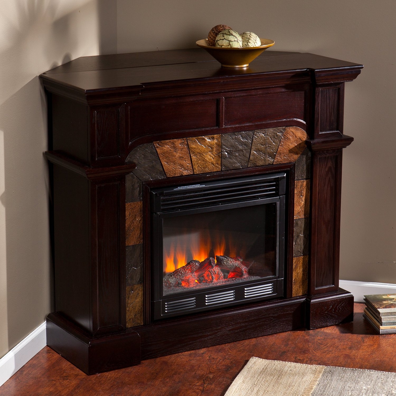 Electric fireplace tv stands corner heater antique firebox