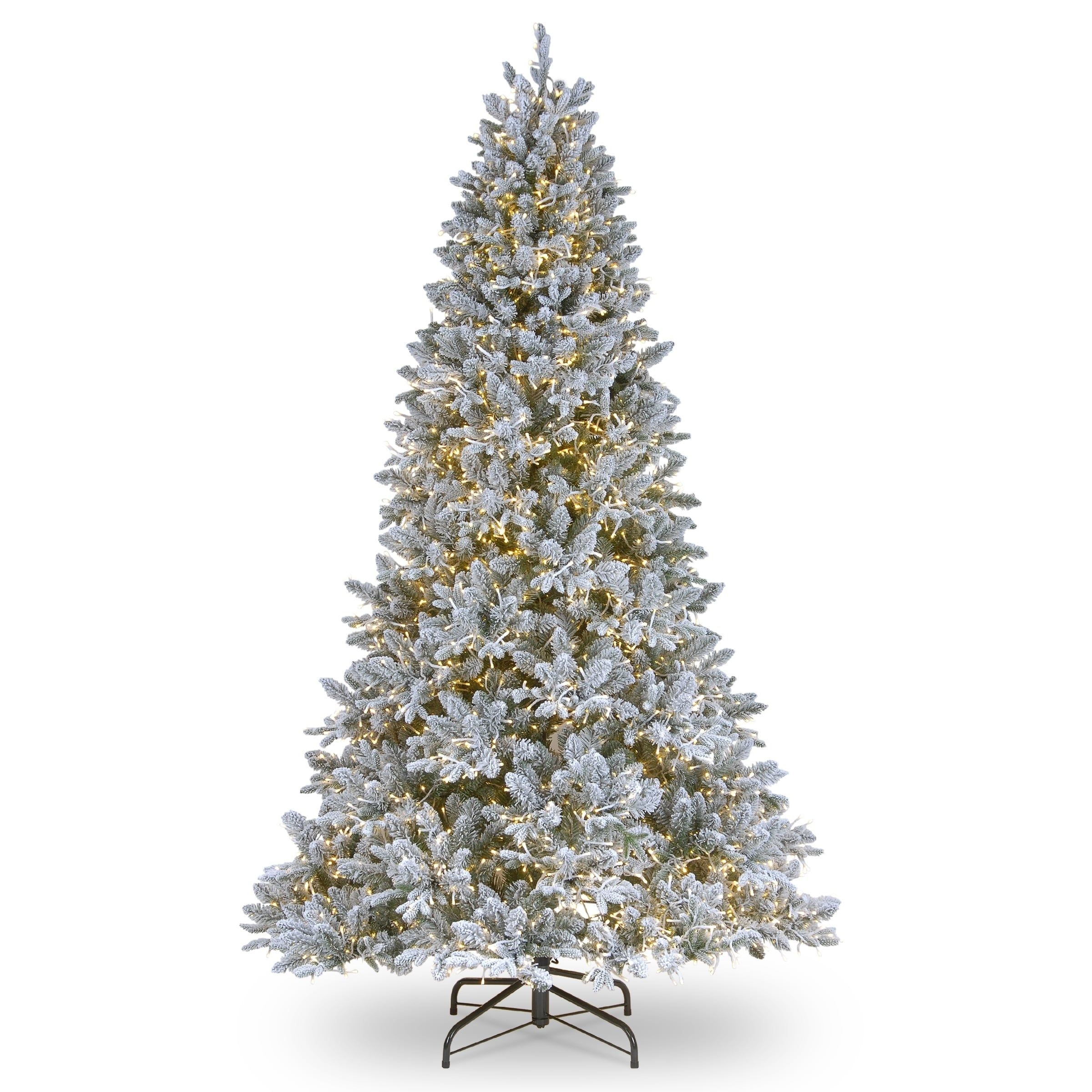 Fir 78' Frosted Green Spruce Tree Artificial Christmas Tree 650 Clear and White Lights with Stand