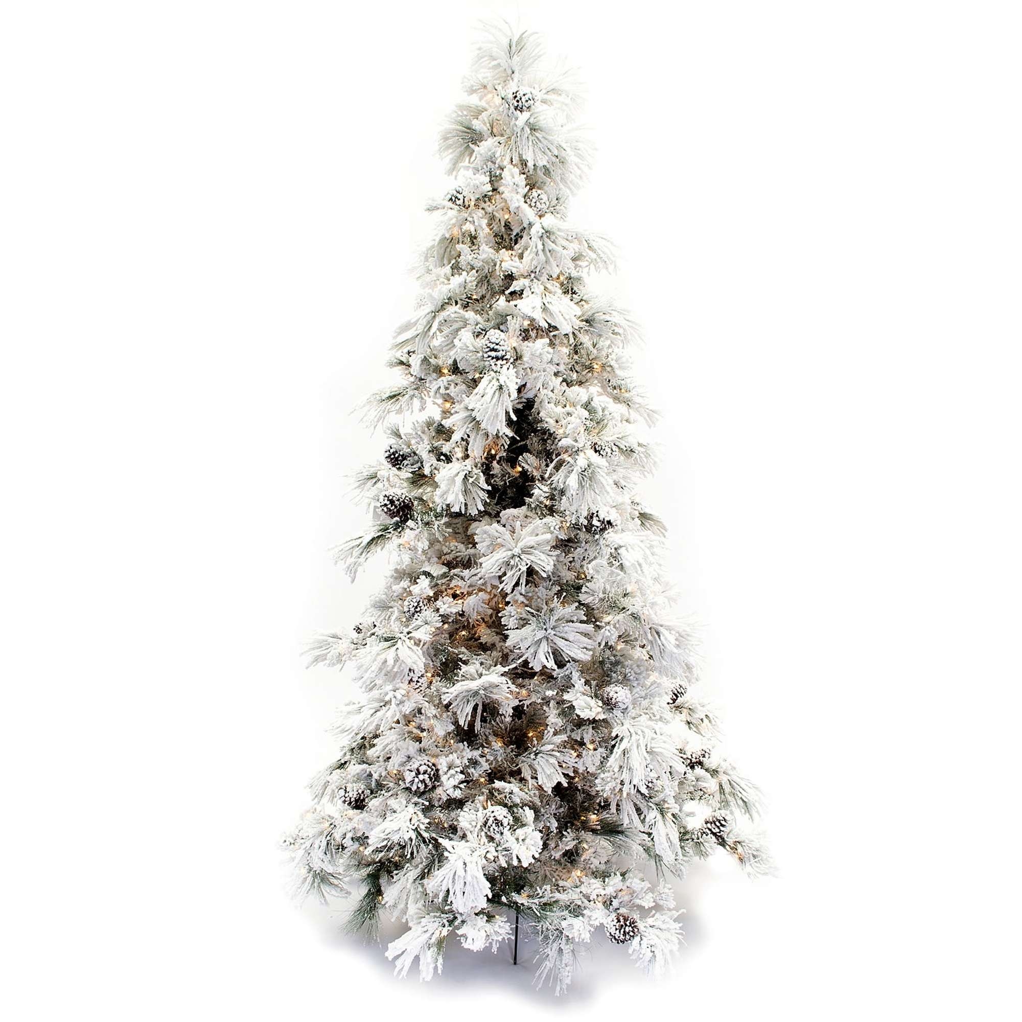 Flocked Long Needle Green Pine Tree Artificial Christmas Tree
