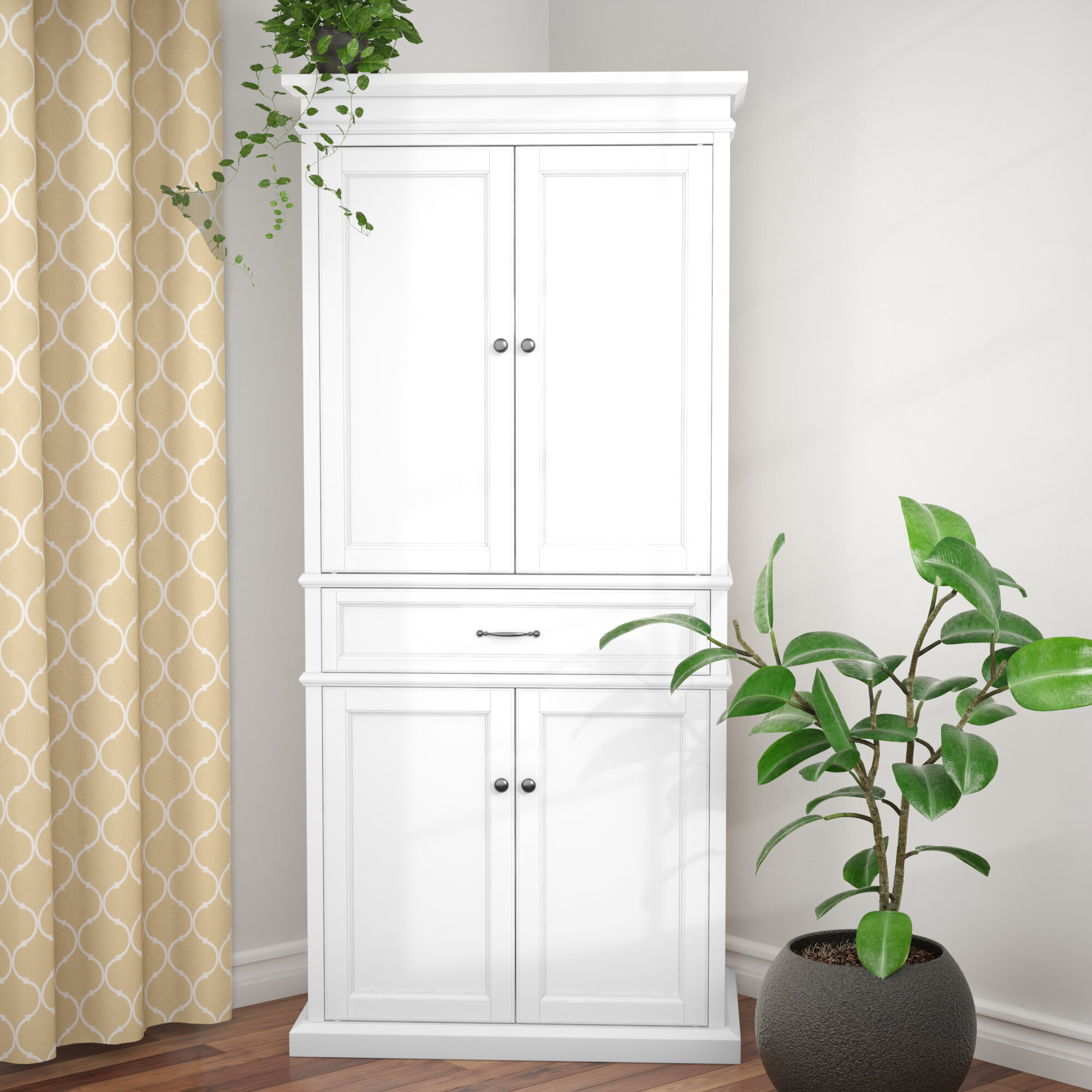 Angled deals pantry cabinet