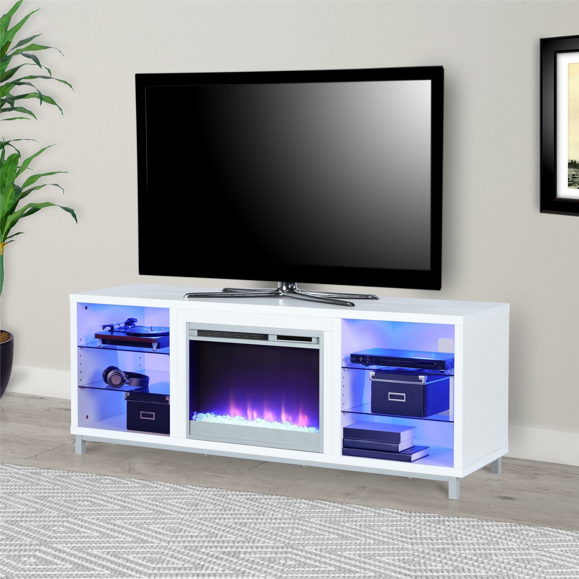 Hetton TV Stand for TVs up to 70" with Fireplace Included